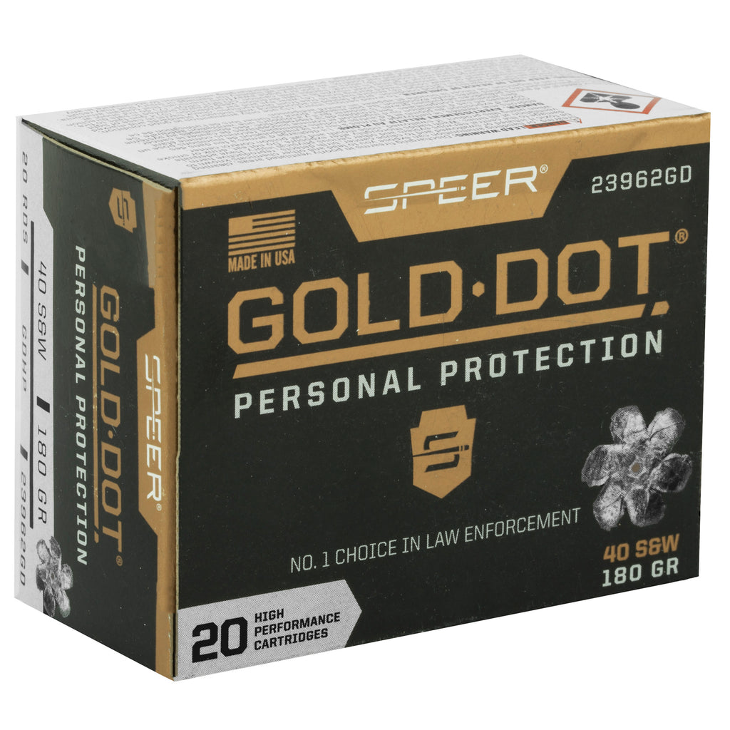 Speer Ammunition Gold Dot 40 S&W 180-Grain Hollow Point Ammunition – Reliable Self-Defense Performance