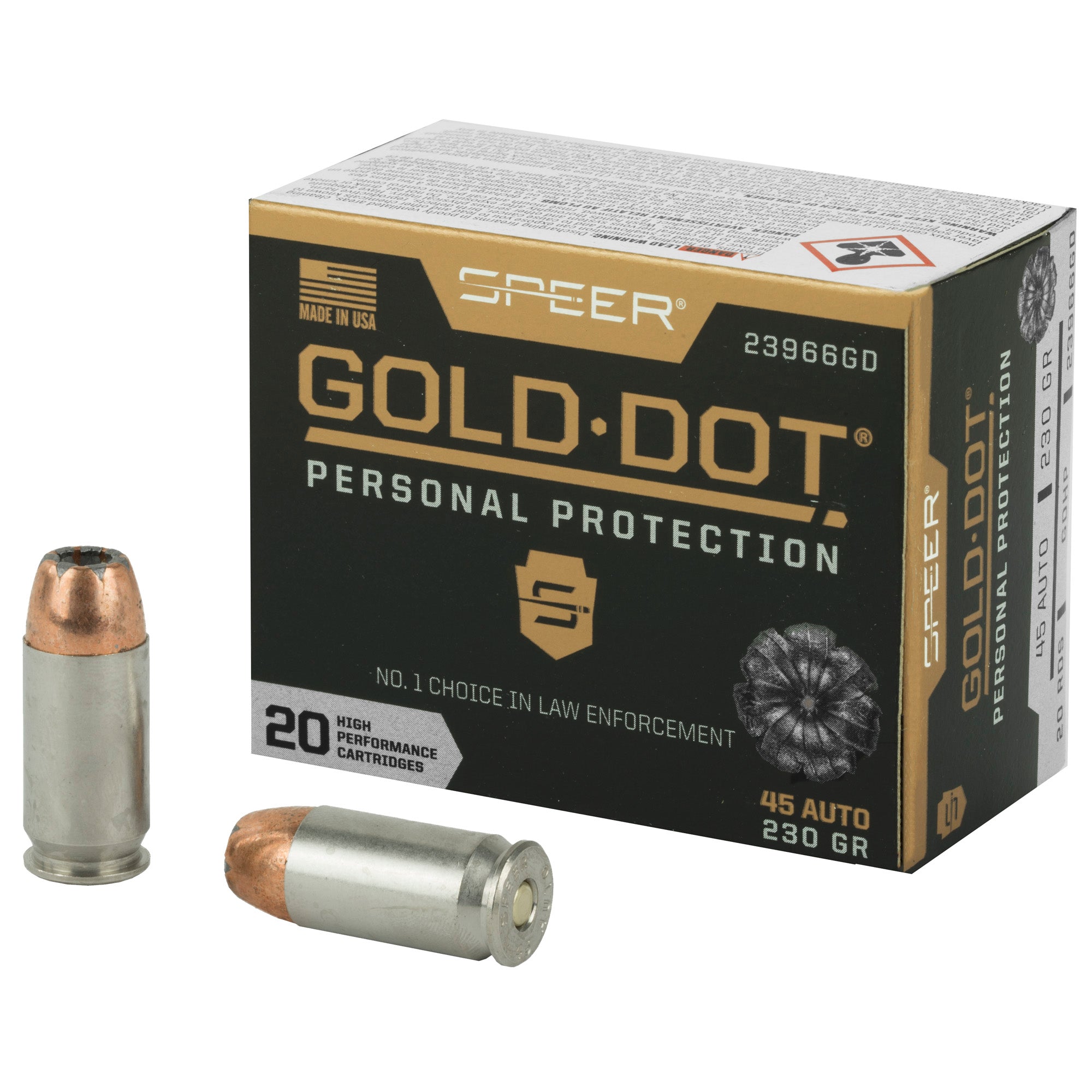 Speer Gold Dot 45 ACP 230-Grain Hollow Point Ammunition (20 Rounds per Box, 200 per Case)
