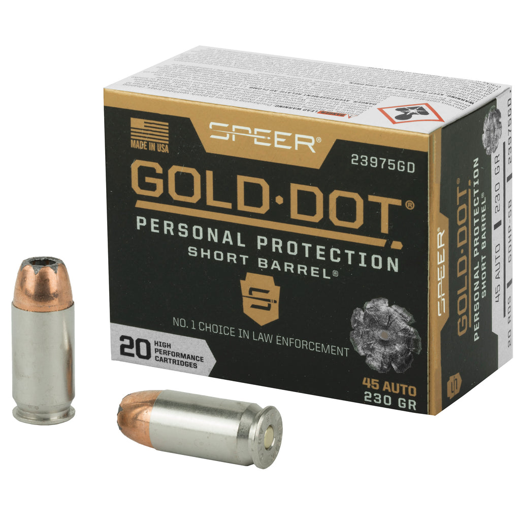 Speer Ammunition Gold Dot 45 ACP 230-Grain Hollow Point Ammunition (20 Rounds per Box)