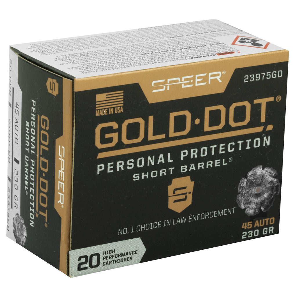 Speer Ammunition Gold Dot 45 ACP 230-Grain Hollow Point Ammunition (20 Rounds per Box)