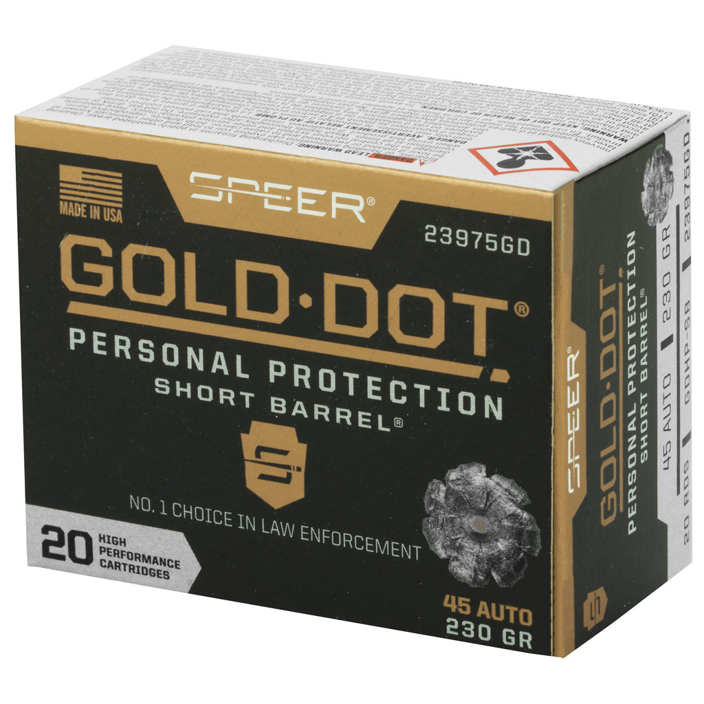 Speer Ammunition Gold Dot 45 ACP 230-Grain Hollow Point Ammunition (20 Rounds per Box)