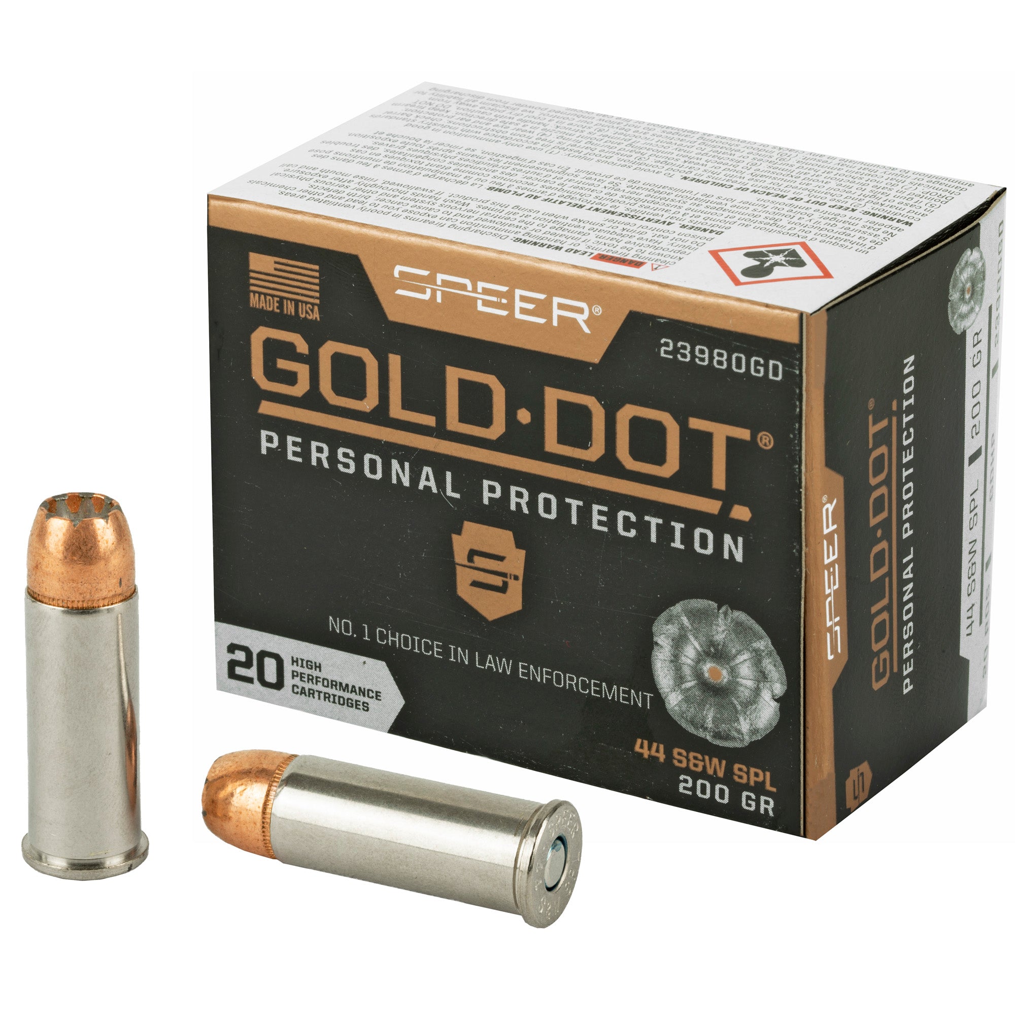 Speer Gold Dot 44 Special 200-Grain Hollow Point Ammunition - Reliable Self-Defense Load
