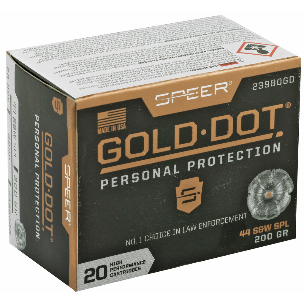 Speer Gold Dot 44 Special 200-Grain Hollow Point Ammunition - Reliable Self-Defense Load