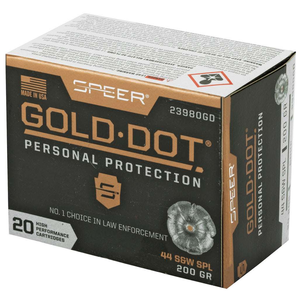 Speer Gold Dot 44 Special 200-Grain Hollow Point Ammunition - Reliable Self-Defense Load