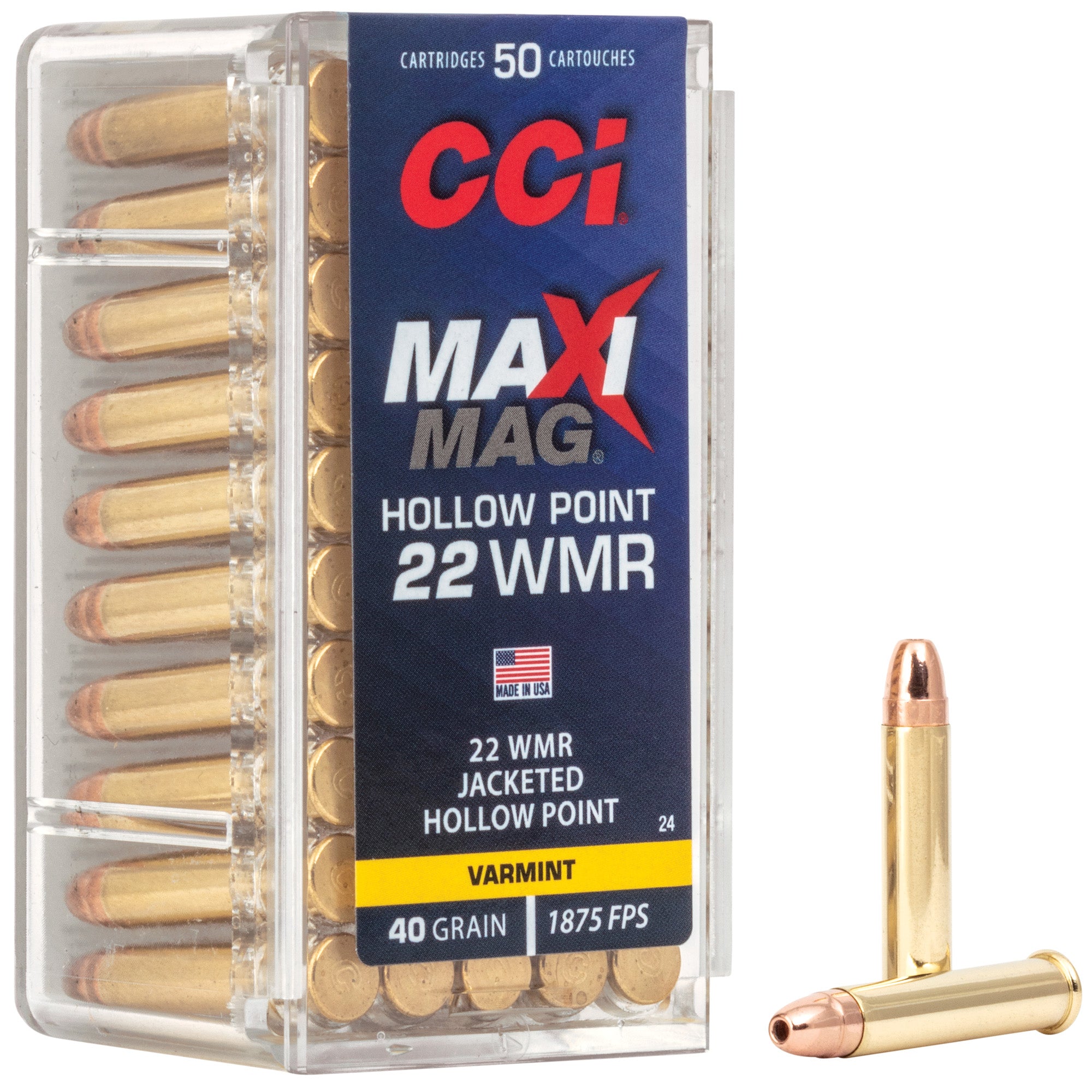 CCI Ammunition Maxi-Mag .22 WMR 40-Grain Hollow Point - 50 Rounds