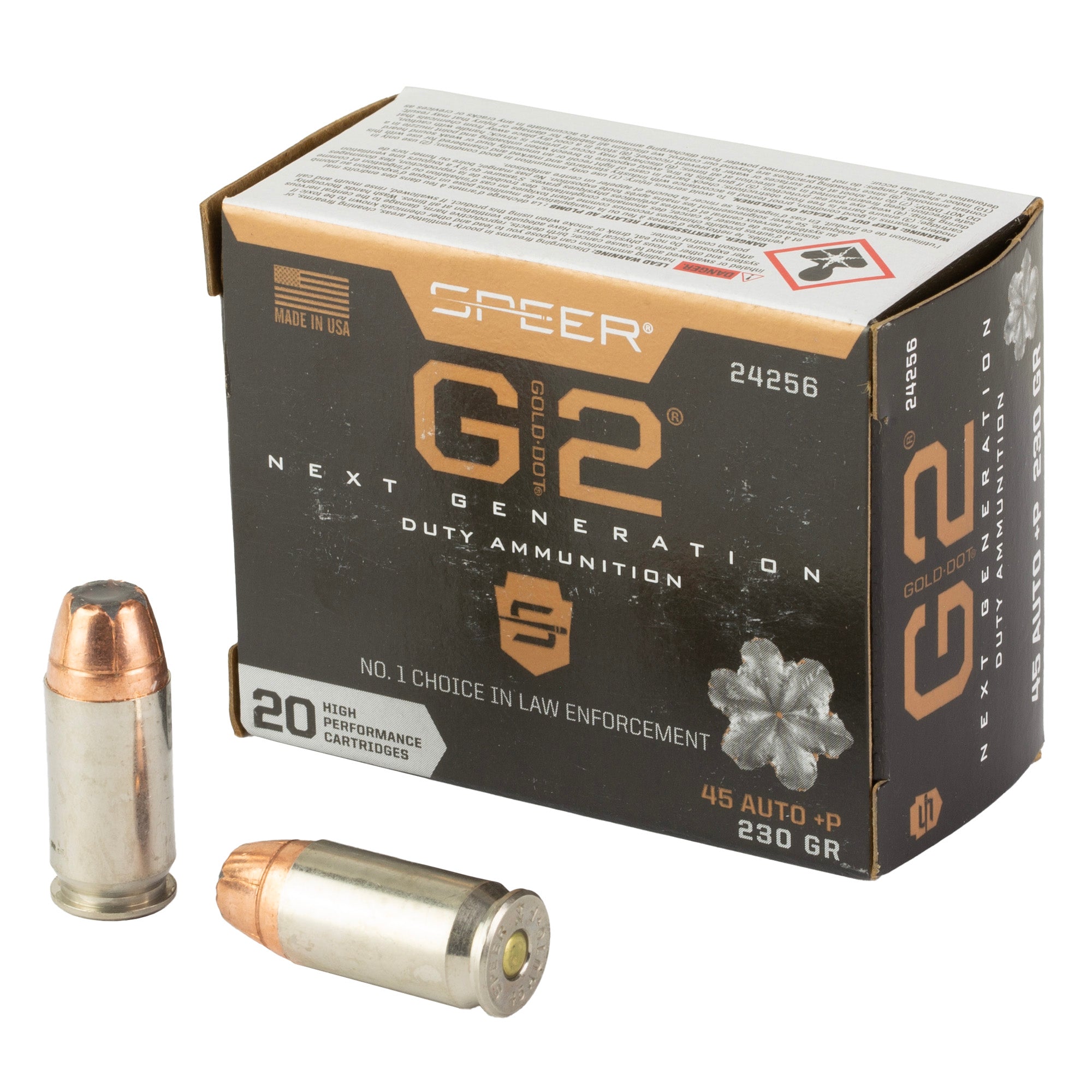 Speer Ammunition Gold Dot G2 45 ACP 230-Grain Hollow Point Ammunition - Box of 20, Case of 200