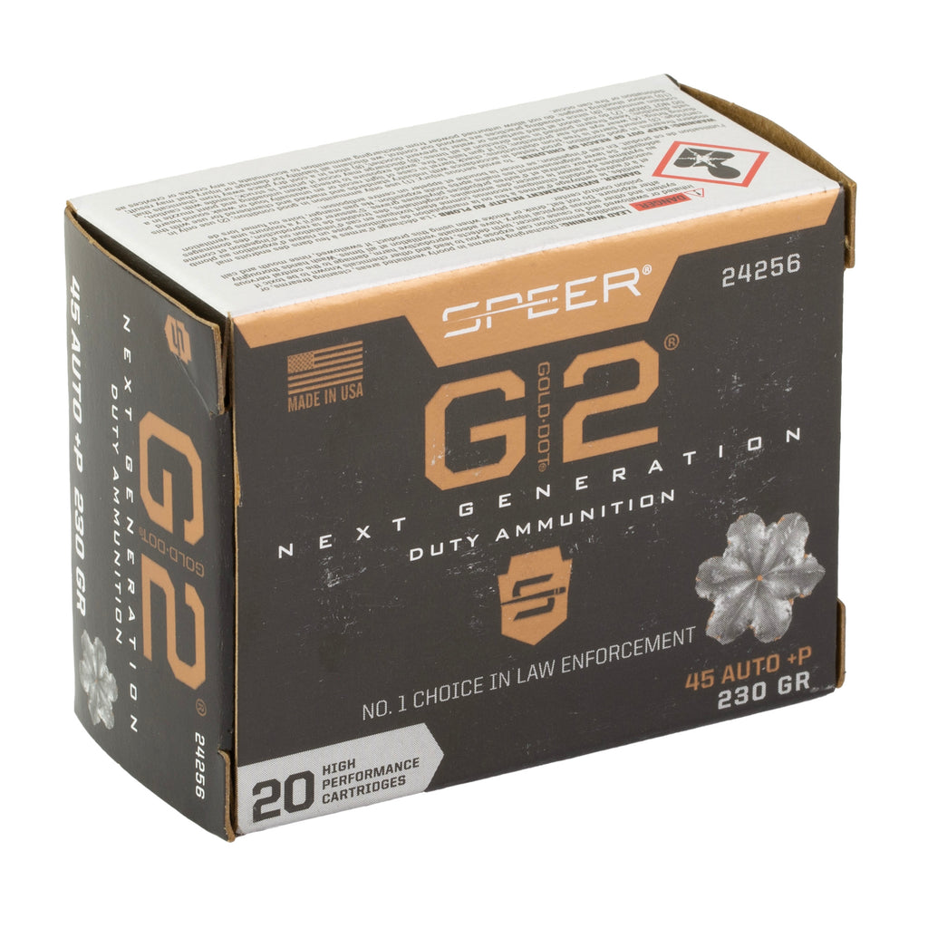 Speer Ammunition Gold Dot G2 45 ACP 230-Grain Hollow Point Ammunition - Box of 20, Case of 200