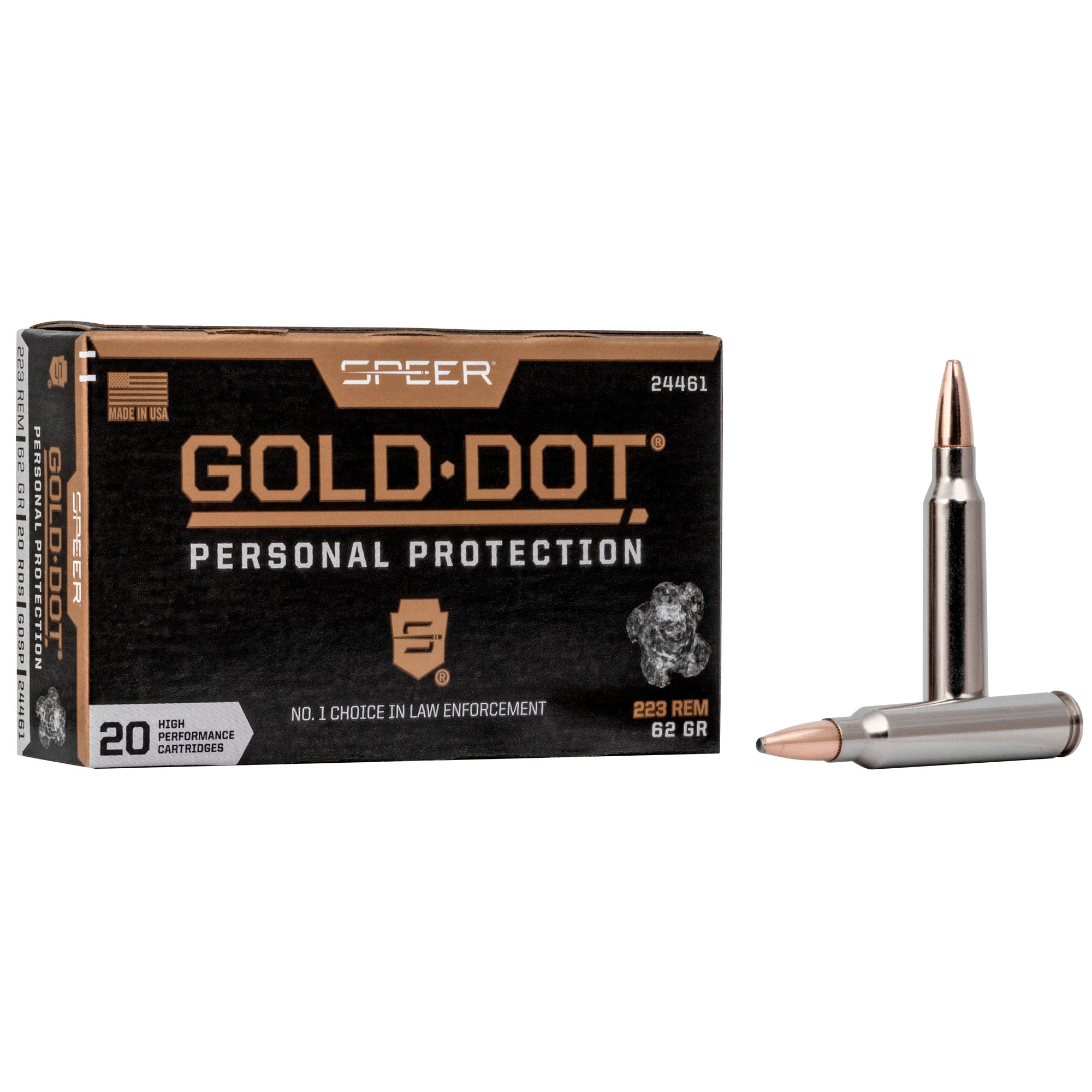 Speer Gold Dot 223 Remington 62 Grain Soft Point Ammunition - Reliable Self-Defense and Law Enforcement Performance