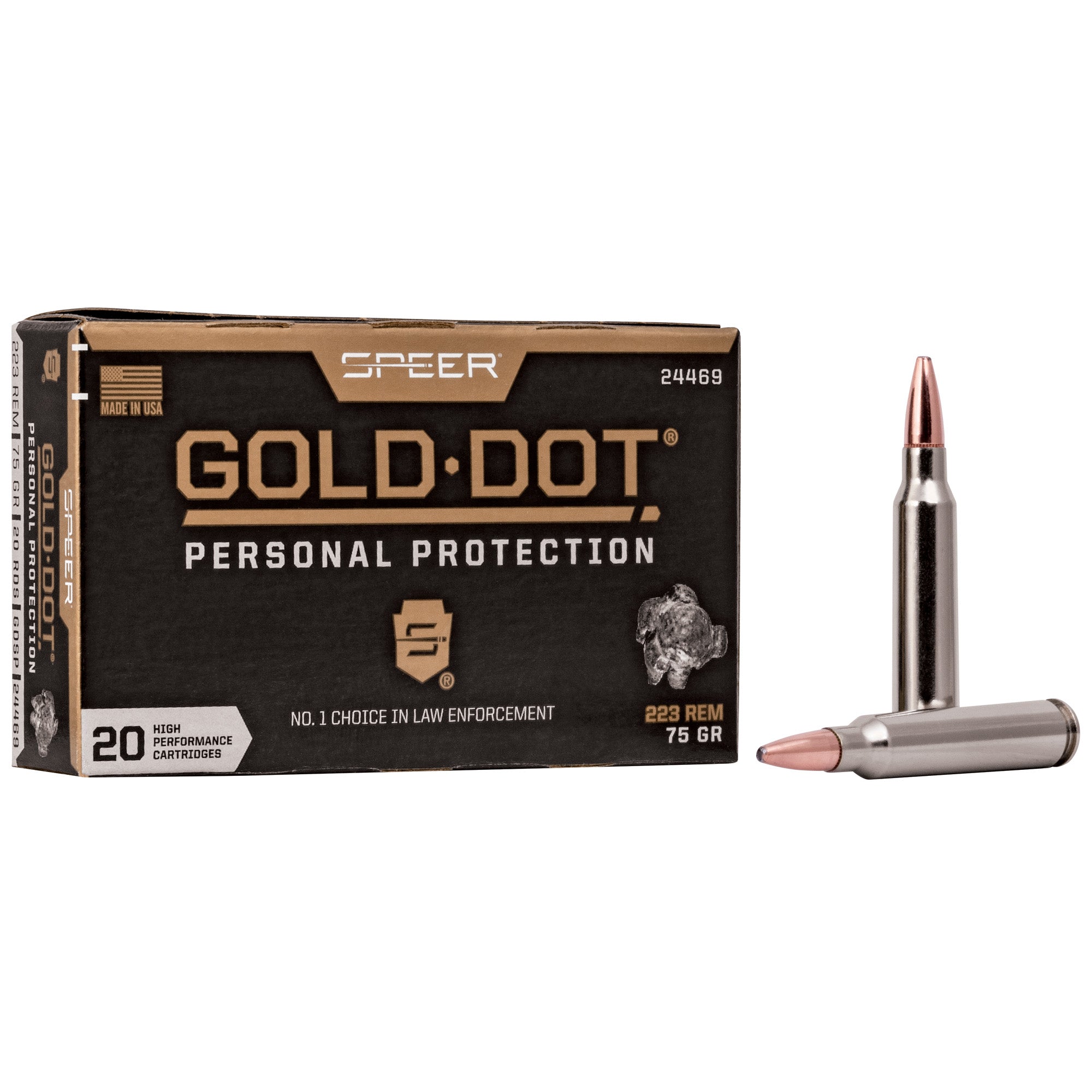 Speer Gold Dot .223 Remington 75 Grain Soft Point Ammunition – Reliable Self-Defense and Law Enforcement Performance