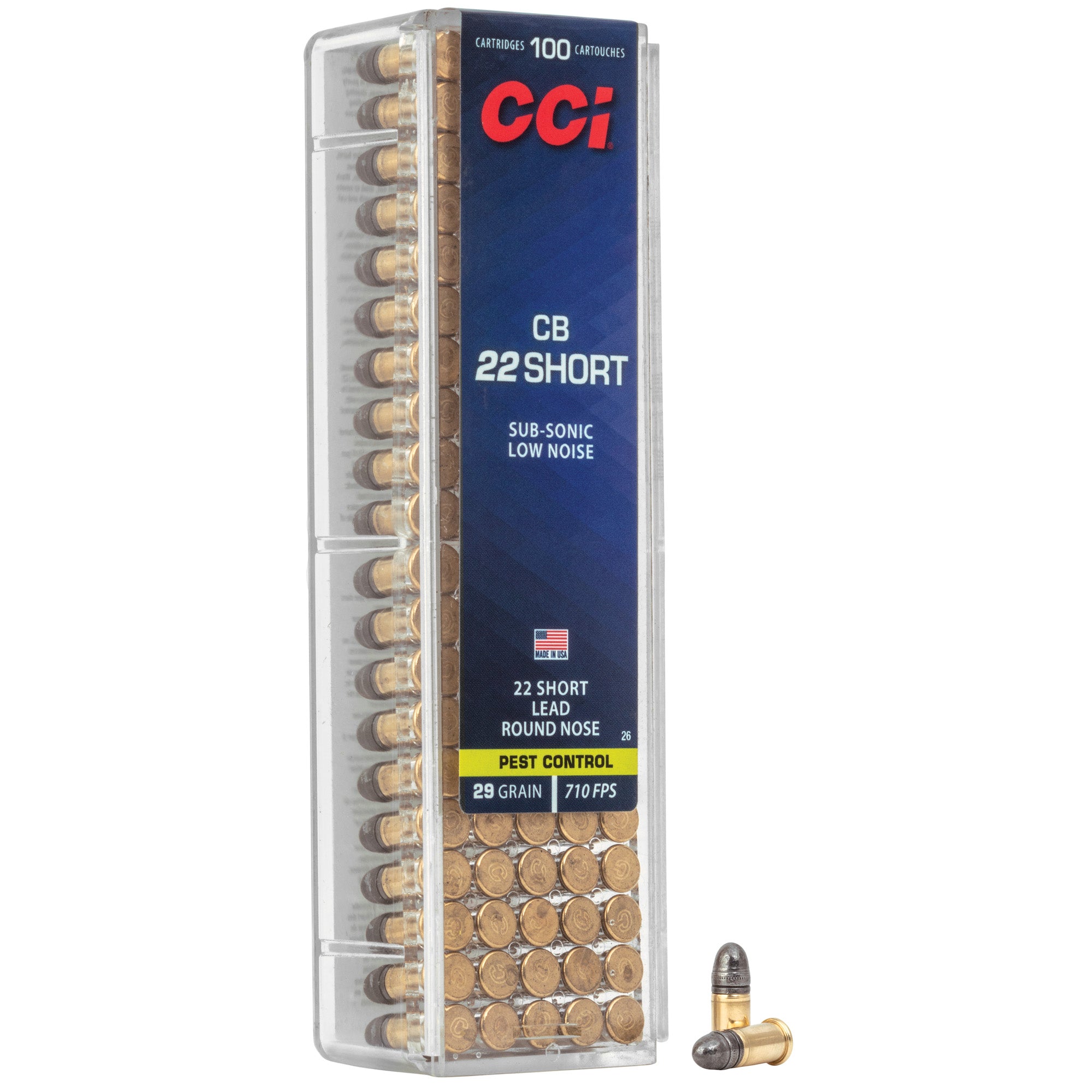 CCI Ammunition 22 Short CB Lead Round Nose - 29 Grain, 100 Rounds Per Box