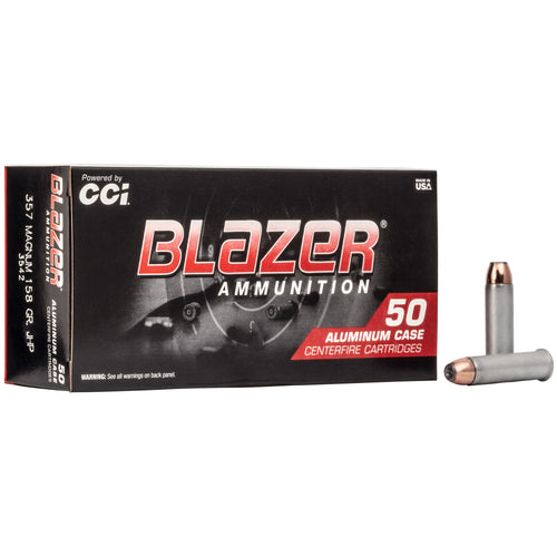 Blazer Ammunition Blazer, 357MAG, 158 Grain, Jacketed Hollow Point, 50 Round Box