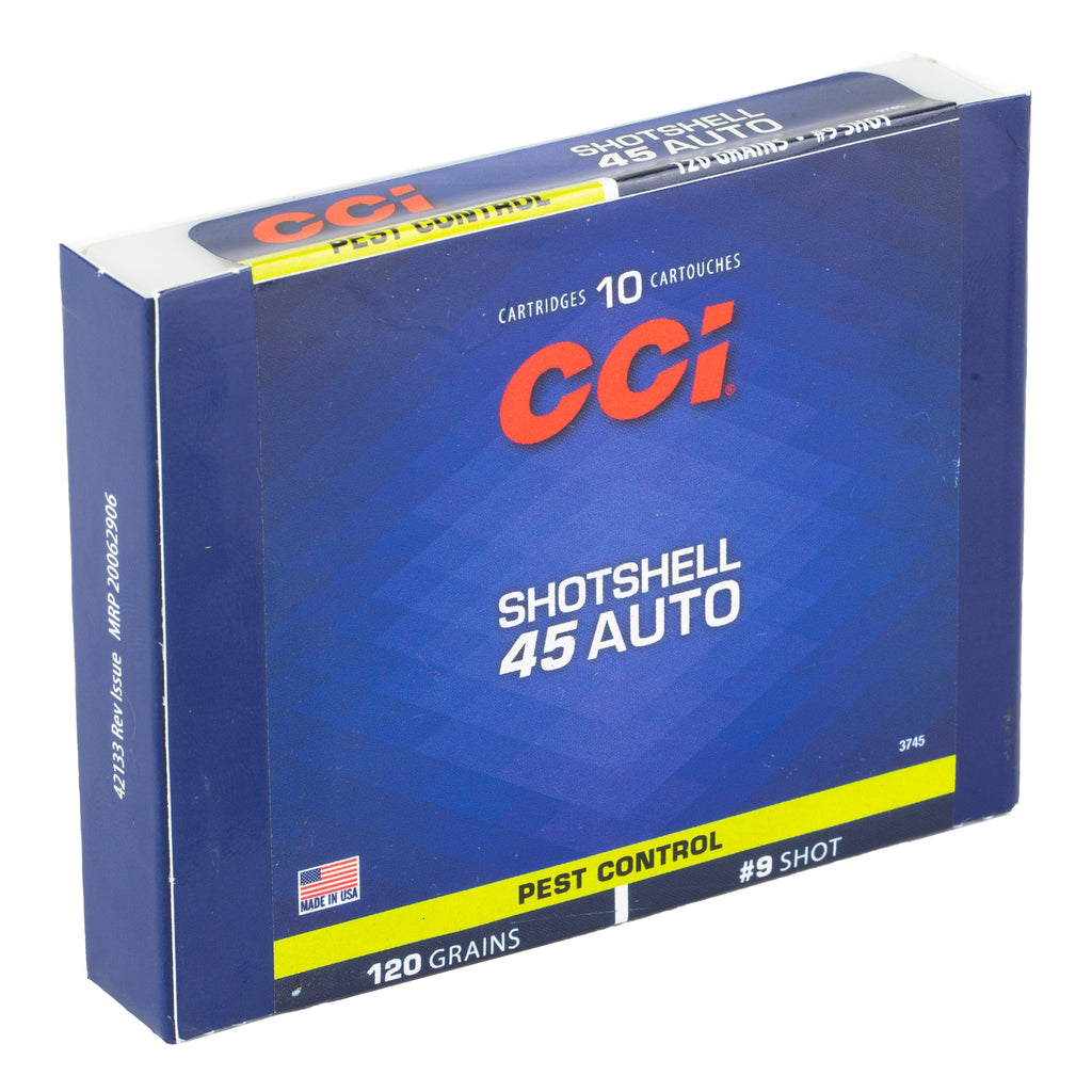 CCI Ammunition 45 ACP #9 Shotshell - 120 Grain, 10 Rounds per Box