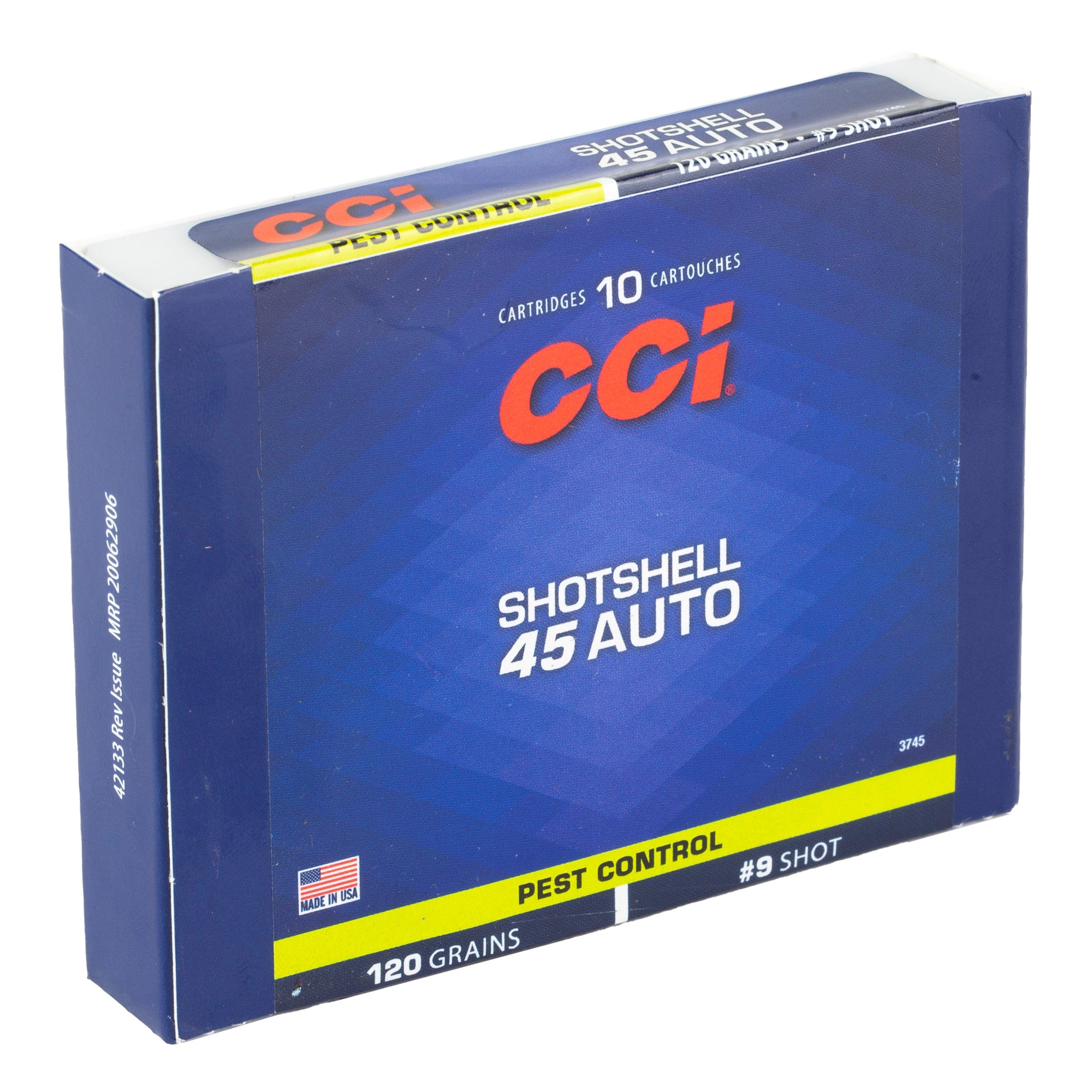CCI Ammunition 45 ACP #9 Shotshell - 120 Grain, 10 Rounds per Box