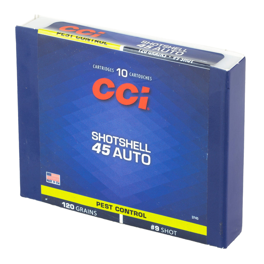CCI Ammunition 45 ACP #9 Shotshell - 120 Grain, 10 Rounds per Box