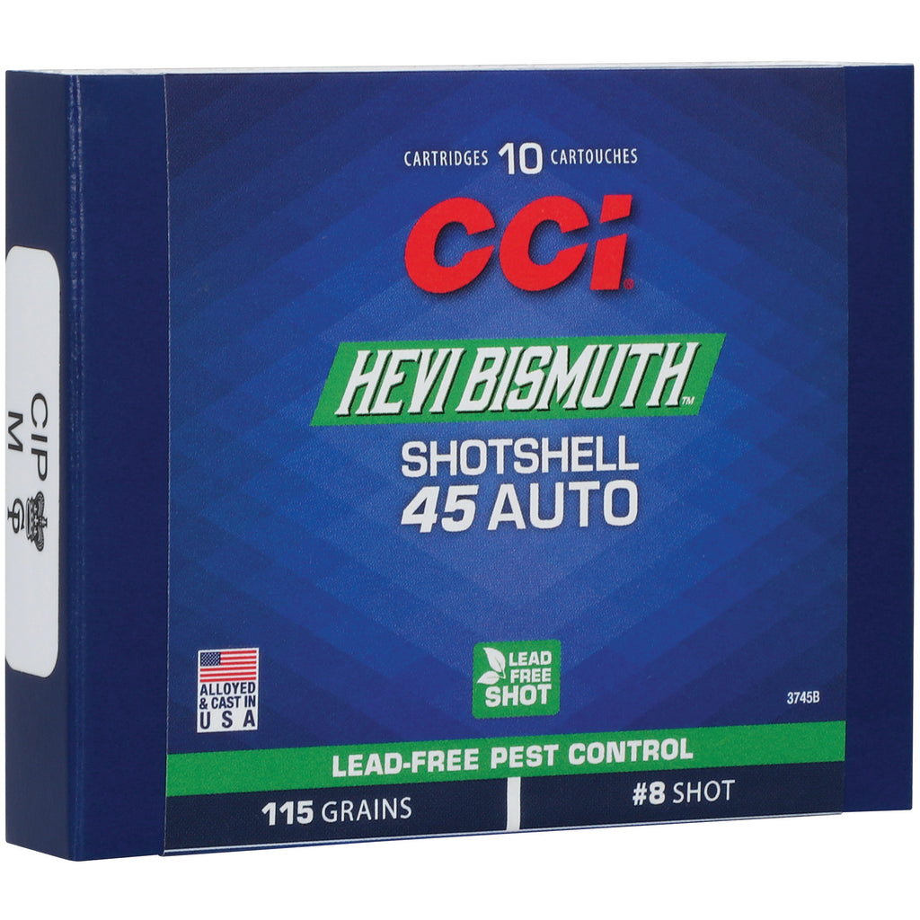 CCI Ammunition 45 ACP Bismuth Shotshells – 115 Grain, 10-Pack