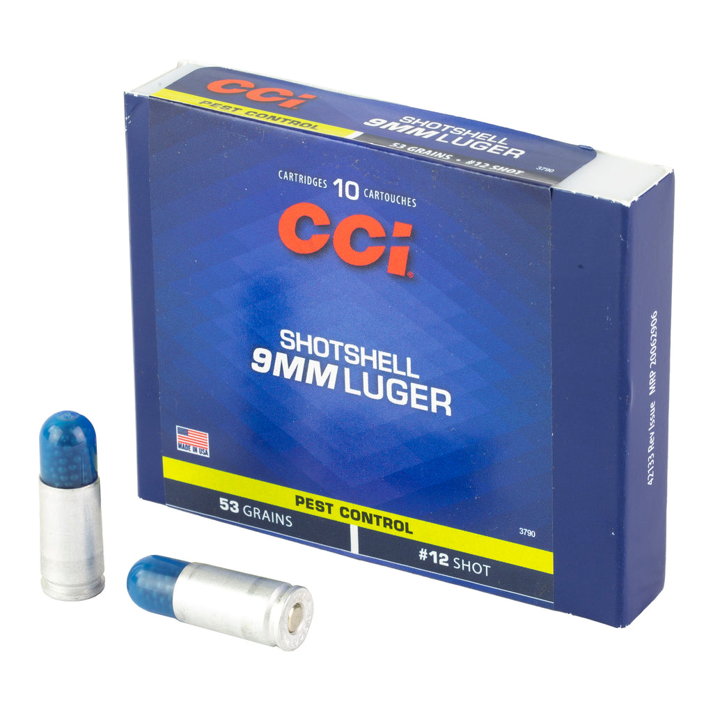 CCI Ammunition 9mm #12 Shotshell - 53 Grain, 10 Rounds per Box