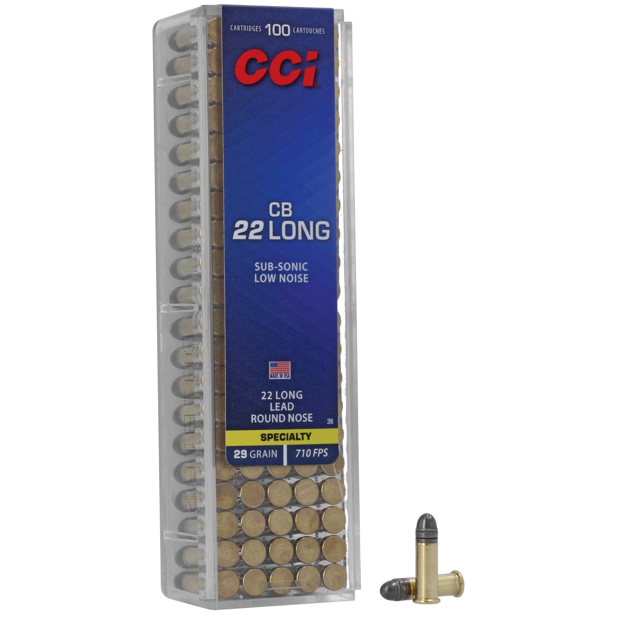 CCI Ammunition 22 CB Long Lead Round Nose Cartridge – 29 Grain, 100 Rounds per Box