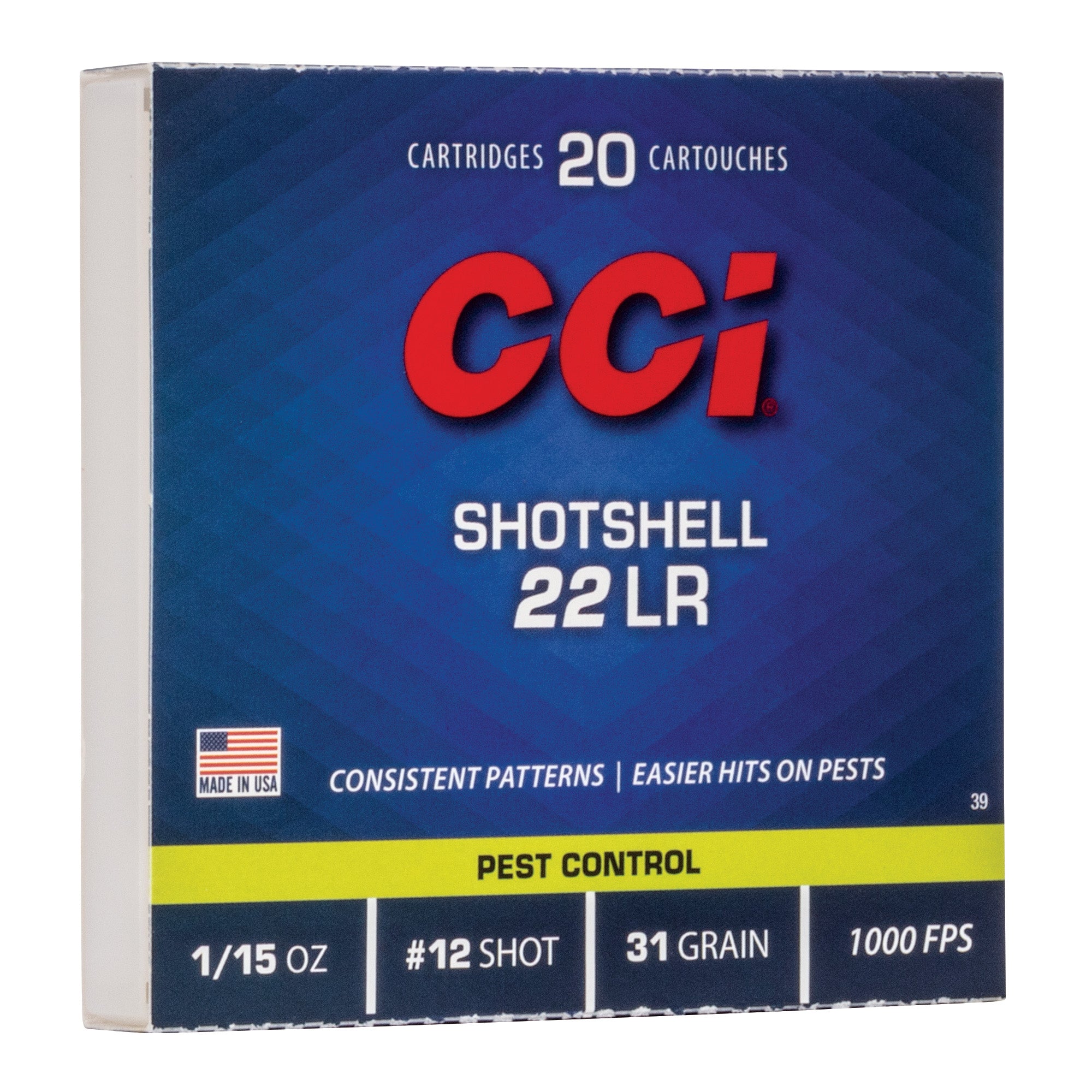 CCI Ammunition P22SS 22LR Shotshell – 31 Grain, 20 Rounds
