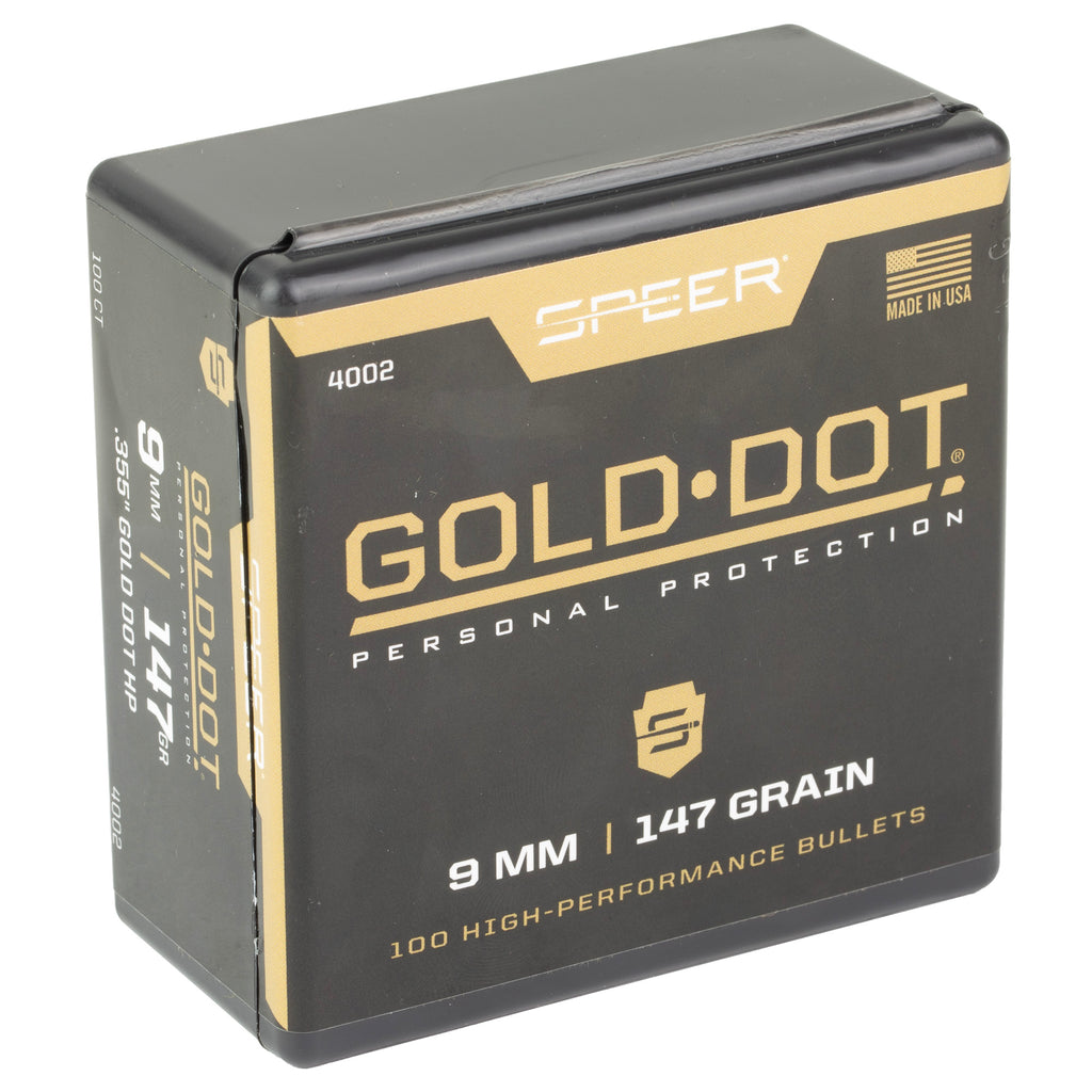 Speer Gold Dot 9mm 147 Grain Hollow Point Ammunition - Reliable Law Enforcement Performance
