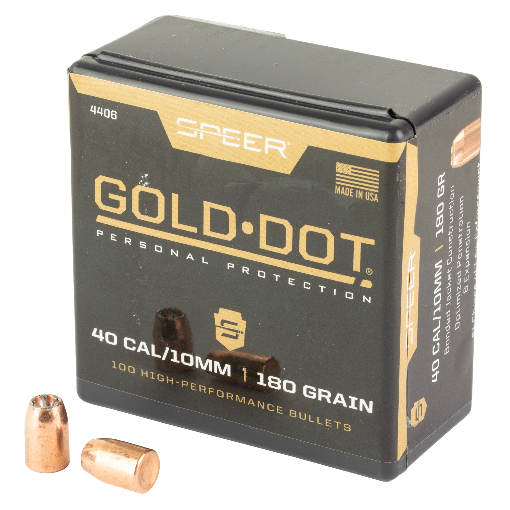 Speer Ammunition Gold Dot .40 Caliber 180-Grain Hollow Point Ammunition - 100 Round Box