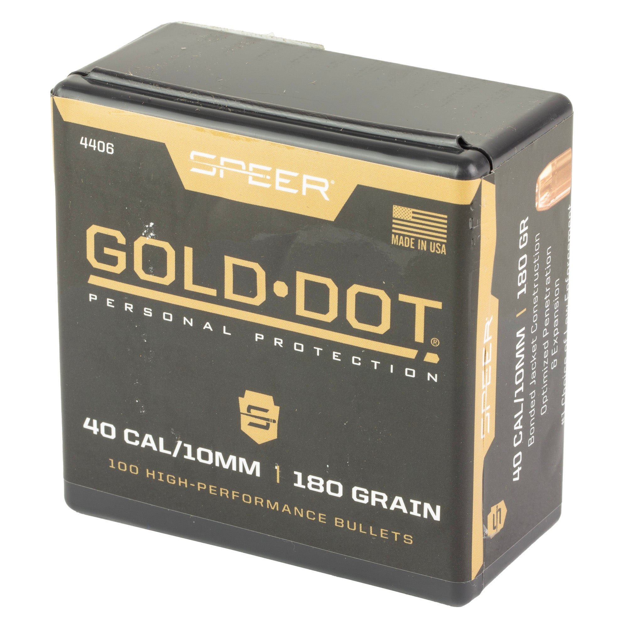 Speer Ammunition Gold Dot .40 Caliber 180-Grain Hollow Point Ammunition - 100 Round Box