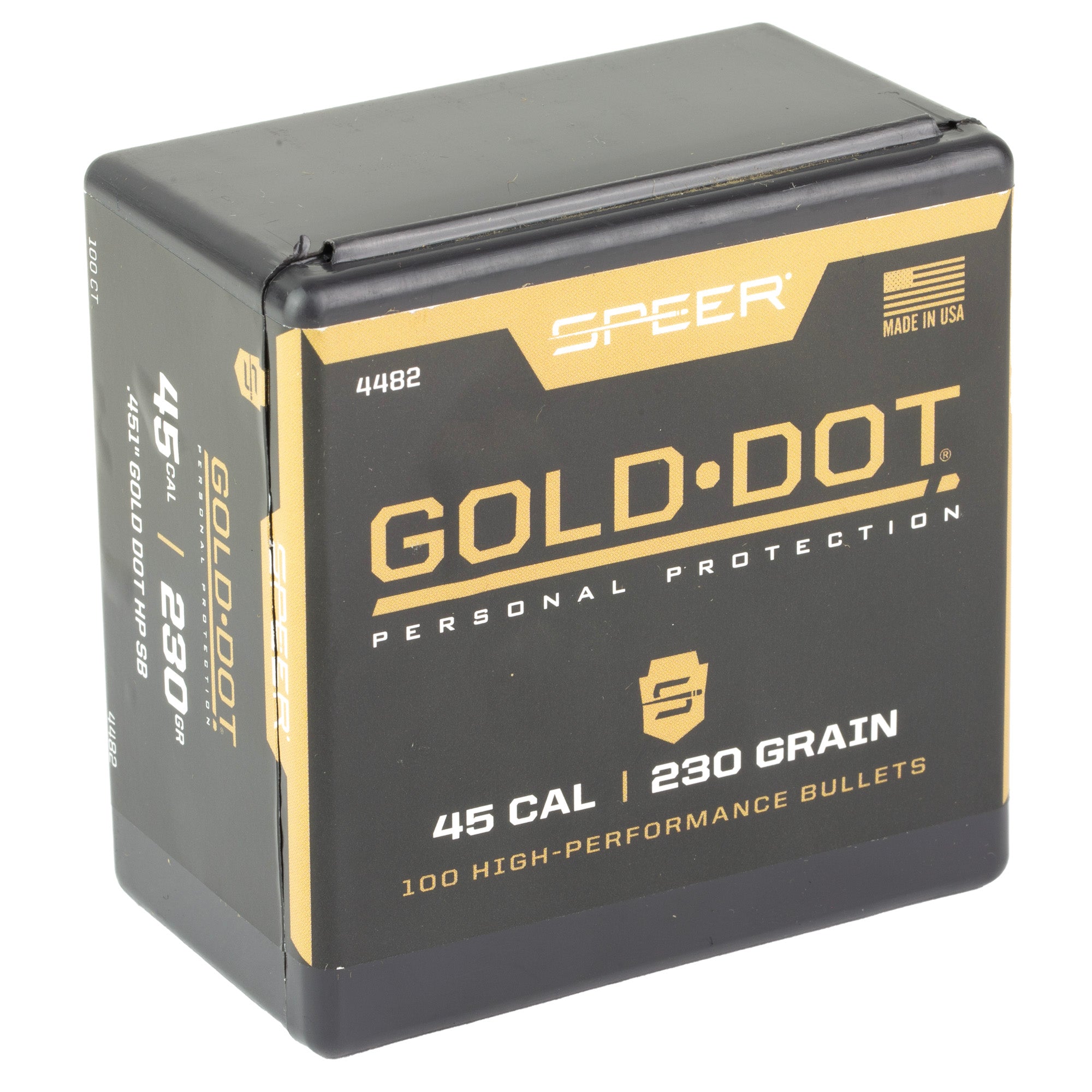 Speer Ammunition Gold Dot .45 Caliber 230-Grain Hollow Point Handloading Bullets - 100 Pack