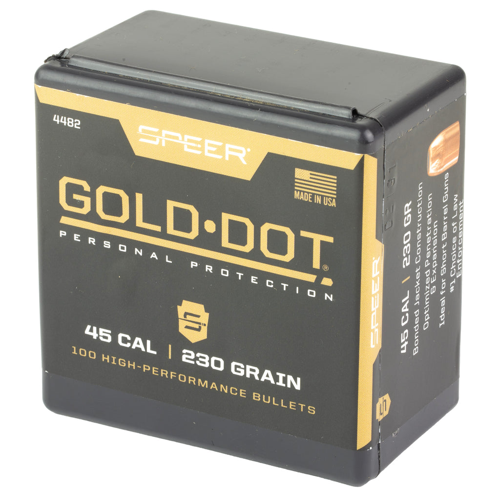Speer Ammunition Gold Dot .45 Caliber 230-Grain Hollow Point Handloading Bullets - 100 Pack