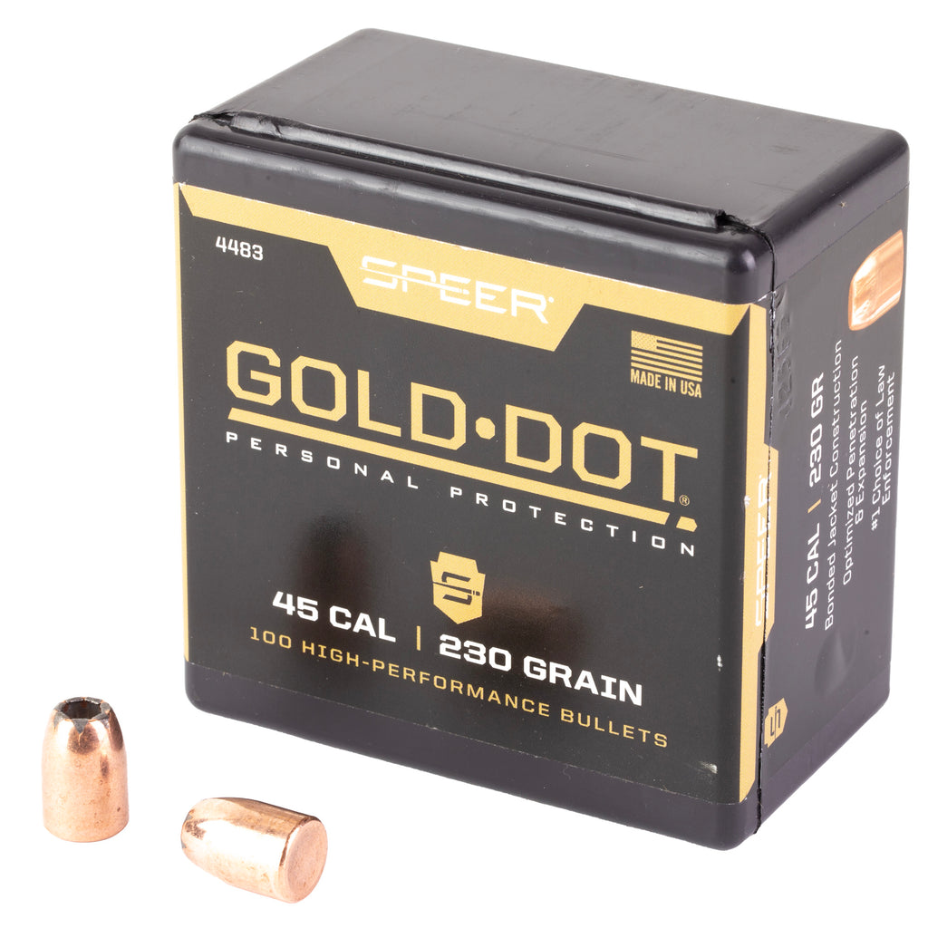Speer Ammunition Gold Dot .45 Caliber 230 Grain Hollow Point Ammo - 100 Rounds