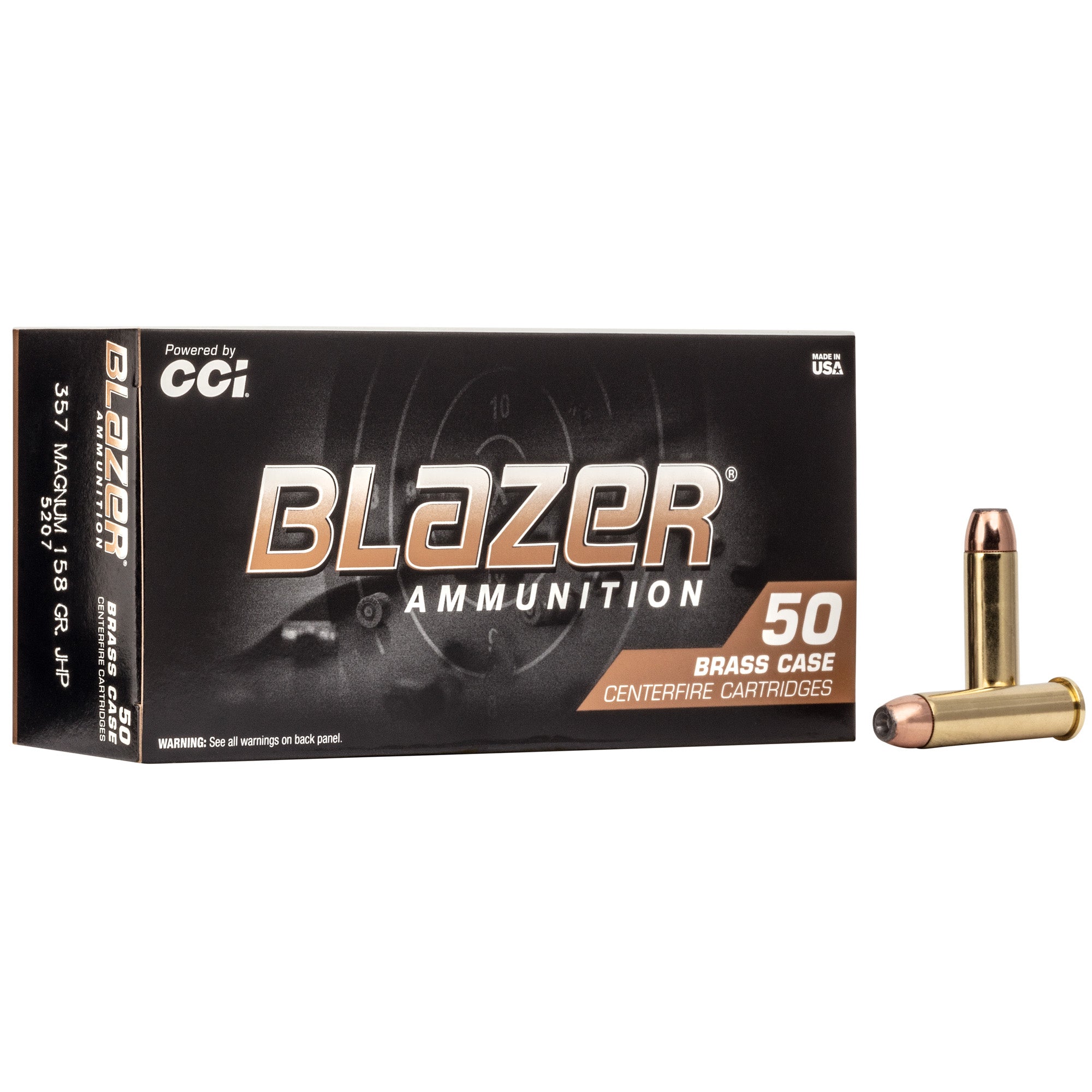 Blazer Brass 357 Magnum Hollow Point Ammunition – 158 Grain, 50 Rounds Per Box