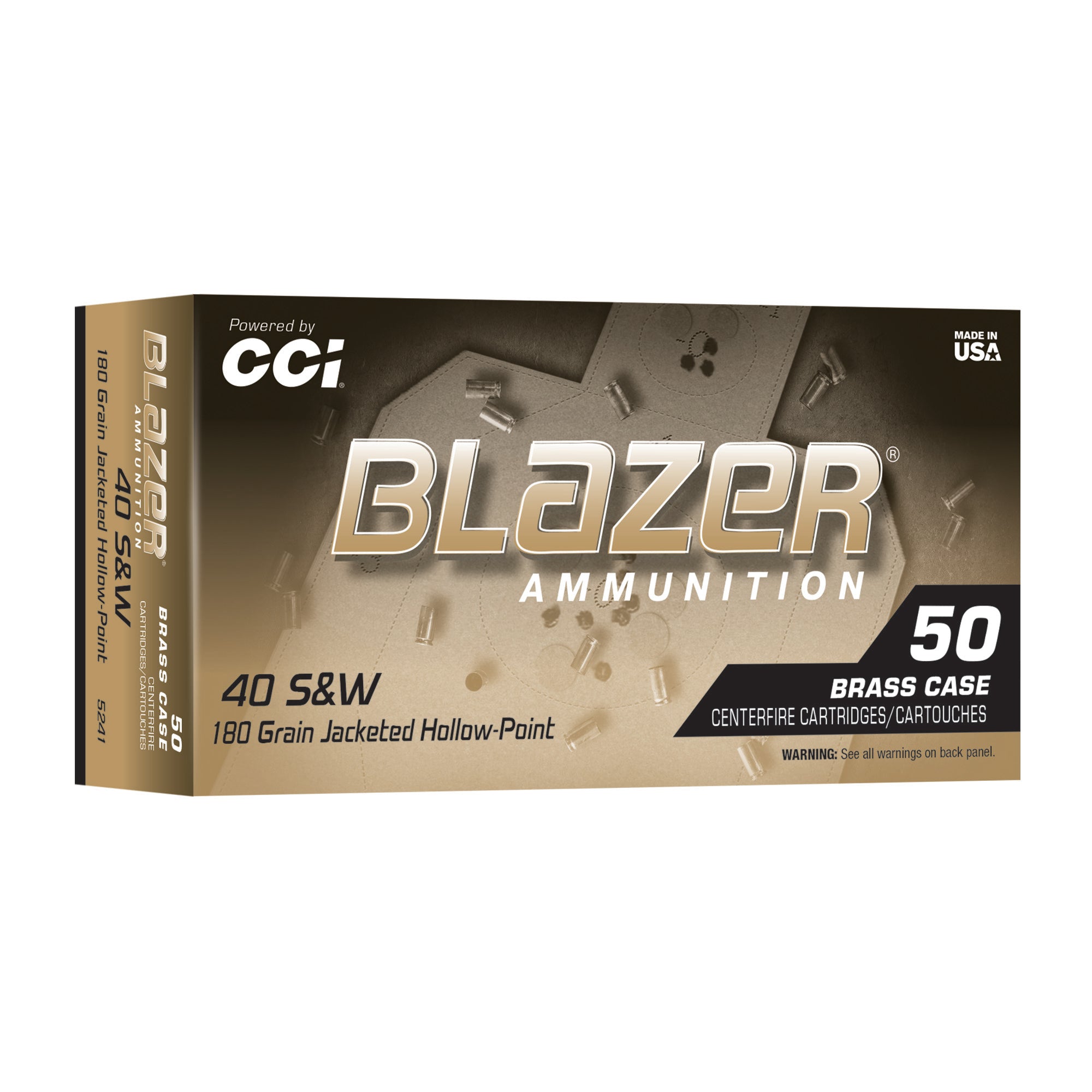 Blazer Ammunition 40 S&W 180 Grain Brass Hollow Point – Reliable Practice and Self-Defense Ammo