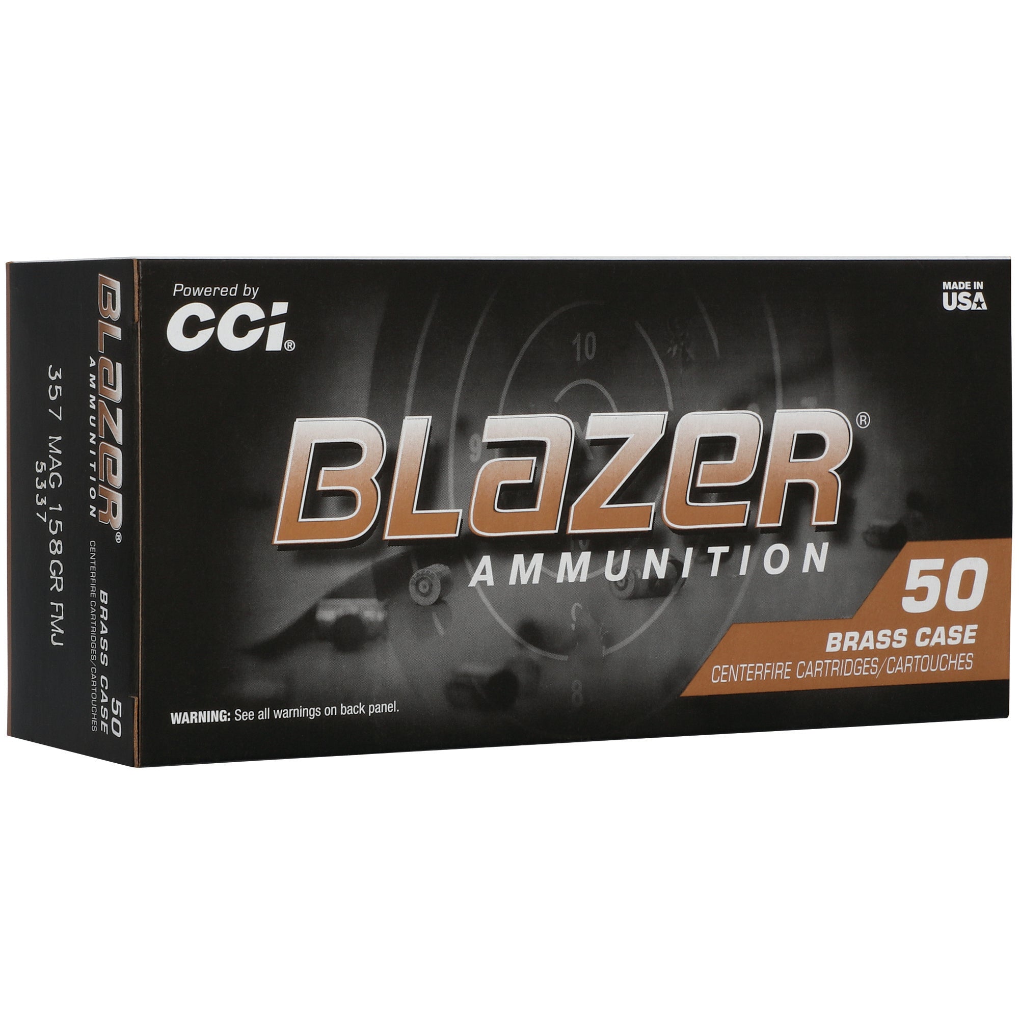 CCI Ammunition Blazer Brass 357 Magnum 158 Grain Full Metal Jacket Ammunition