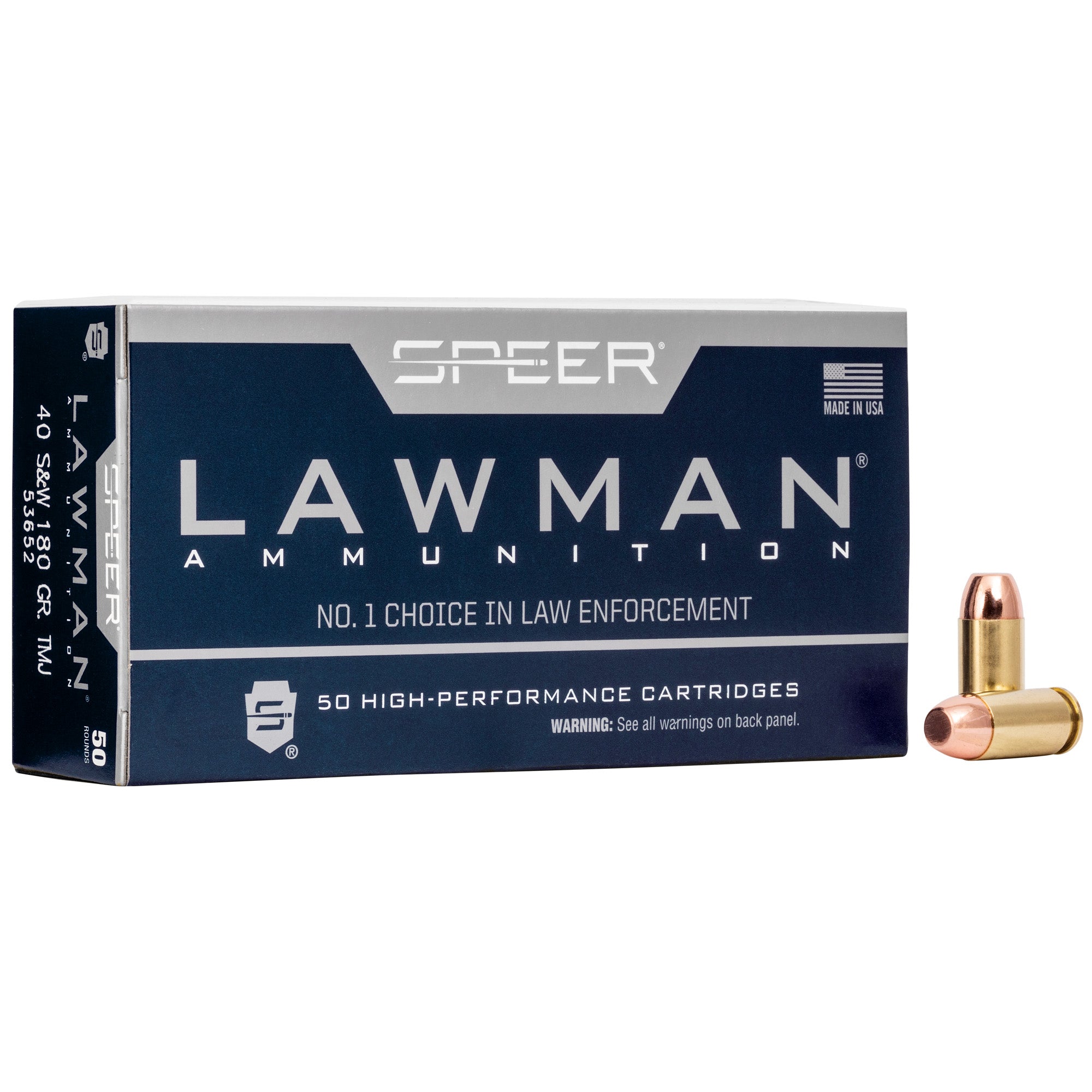 Speer Lawman 40 S&W 180 Grain Total Metal Jacket Ammunition (50 Rounds per Box)