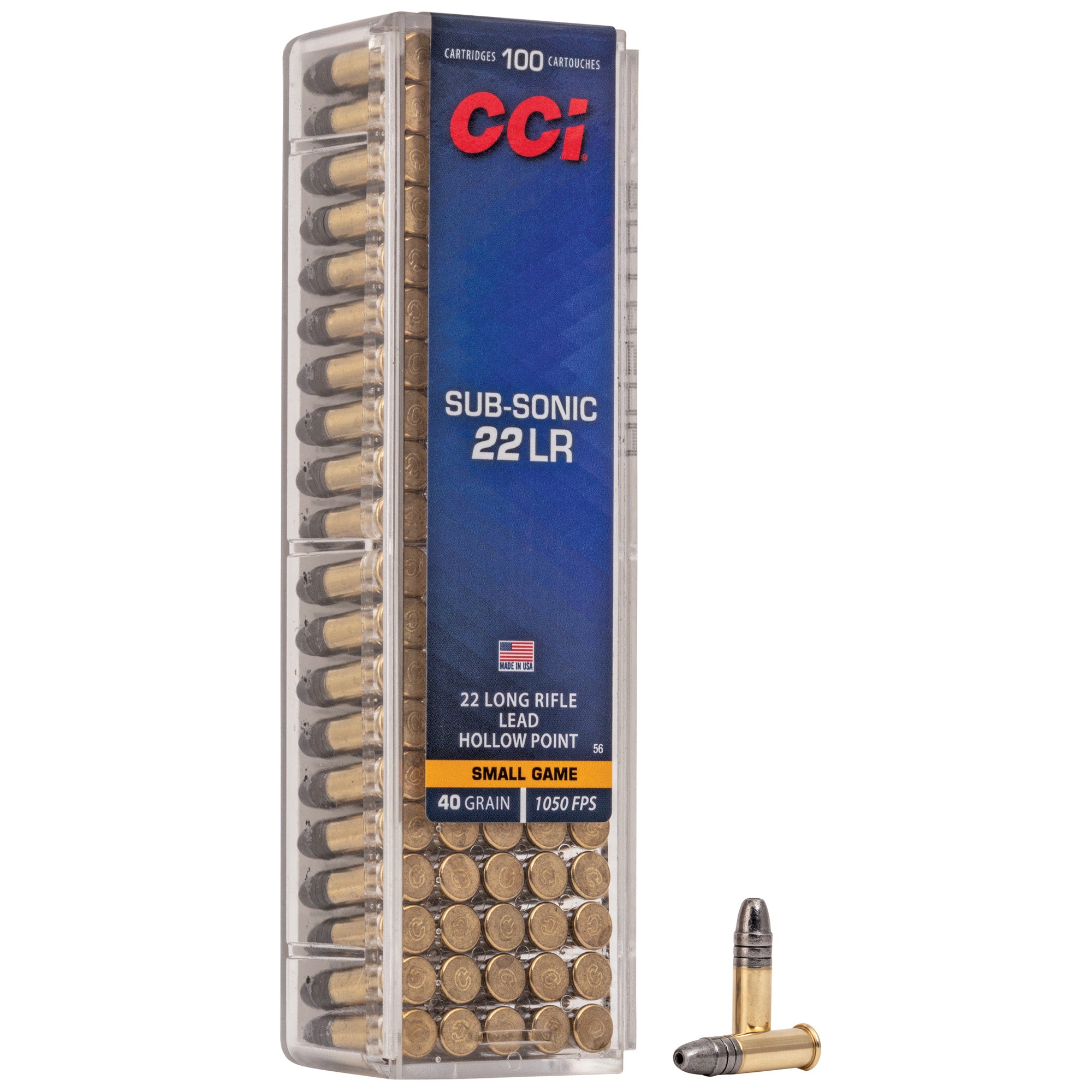 CCI Ammunition 22 LR Subsonic Hollow Point 40 Grain - 100 Rounds