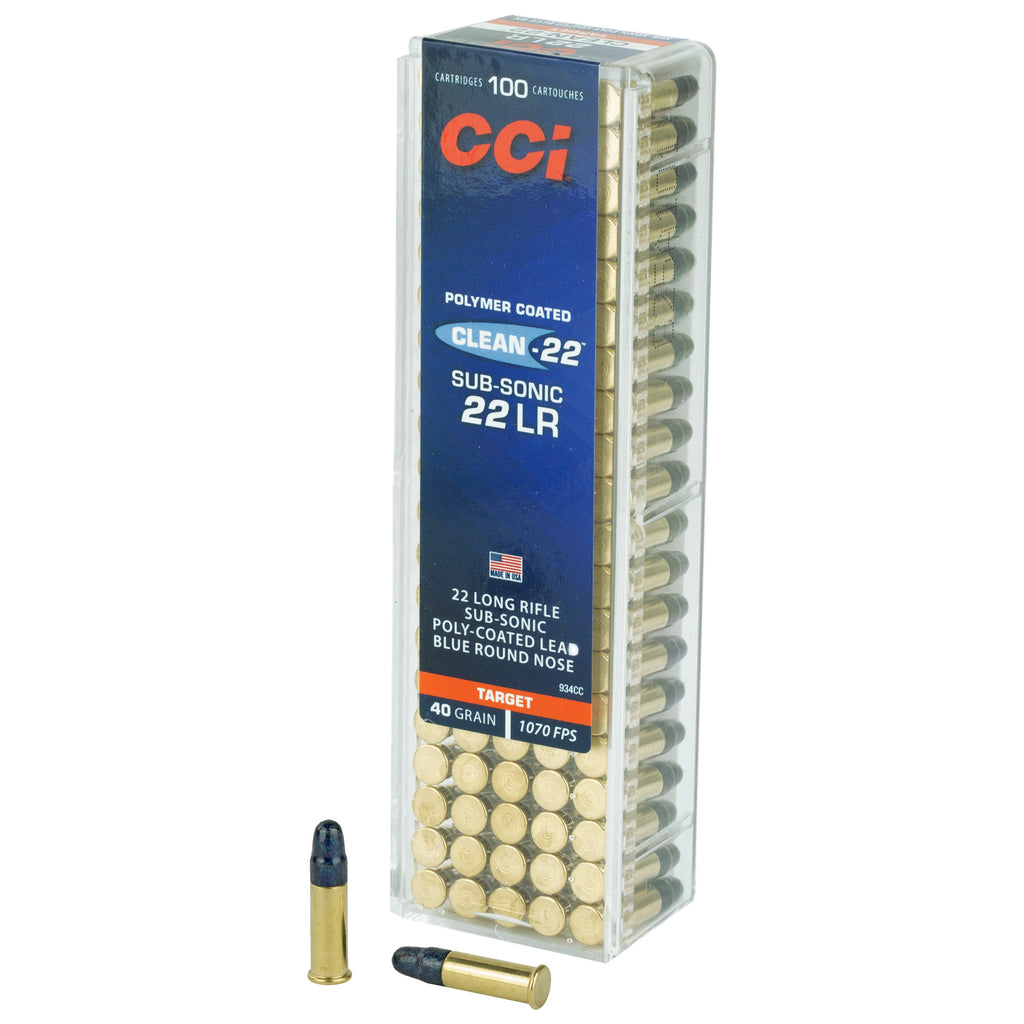 CCI Ammunition 934CC 22LR Subsonic Lead Round Nose Ammunition - 40 Grain, Box of 100