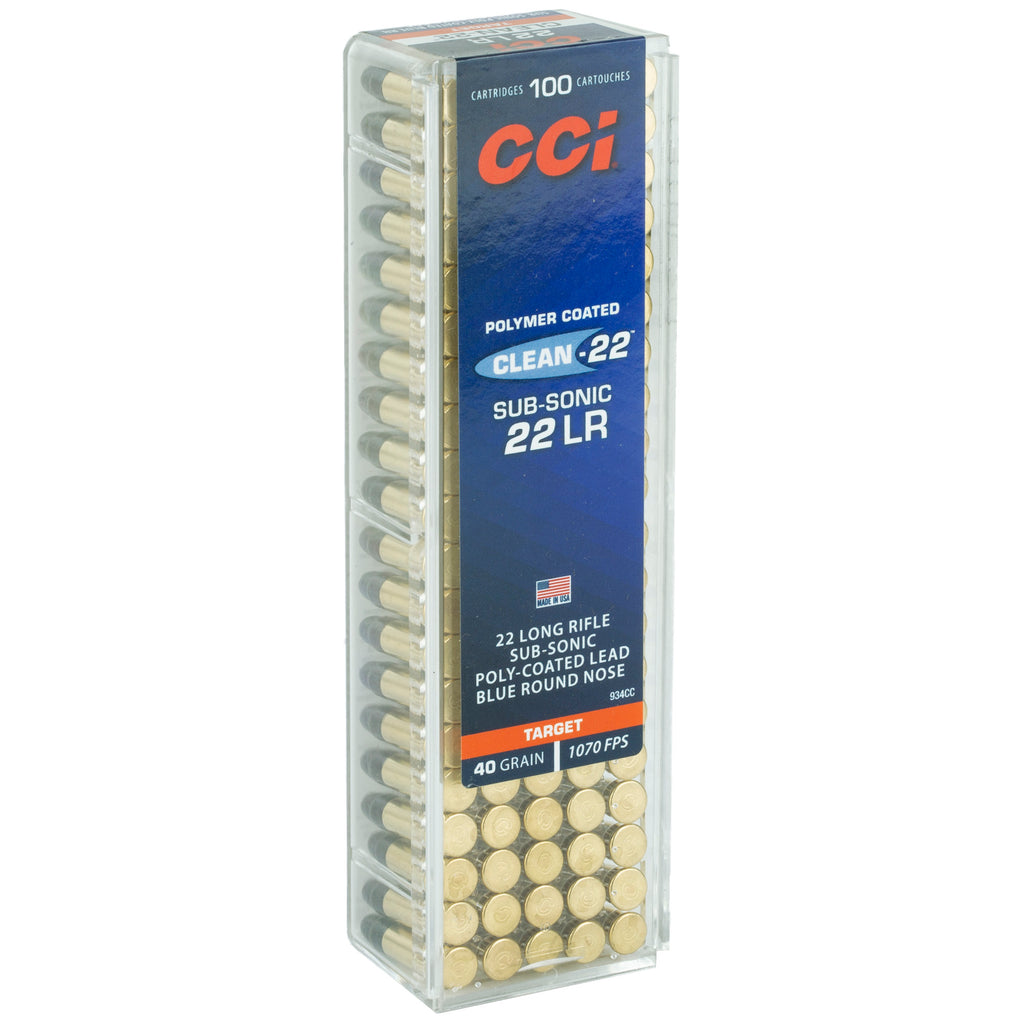 CCI Ammunition 934CC 22LR Subsonic Lead Round Nose Ammunition - 40 Grain, Box of 100