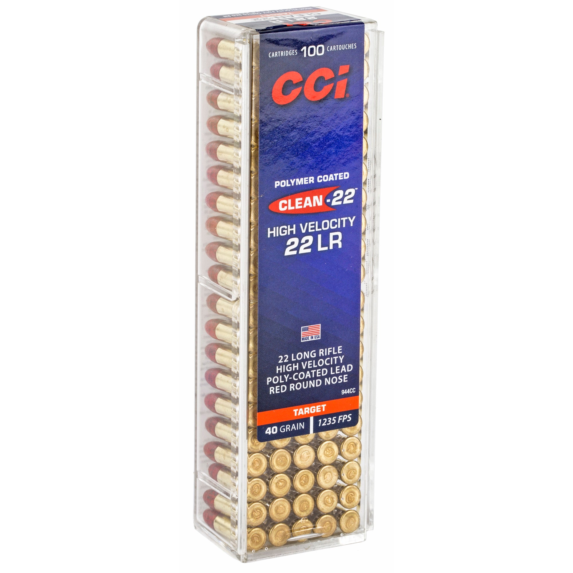 CCI Ammunition Clean-22 High Velocity 22 LR 40-Grain Lead Round Nose Rimfire Ammo (100 Rounds)