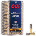 CCI Ammunition 22LR Suppressor 45 Grain Hollow Point - 50 Rounds per Box