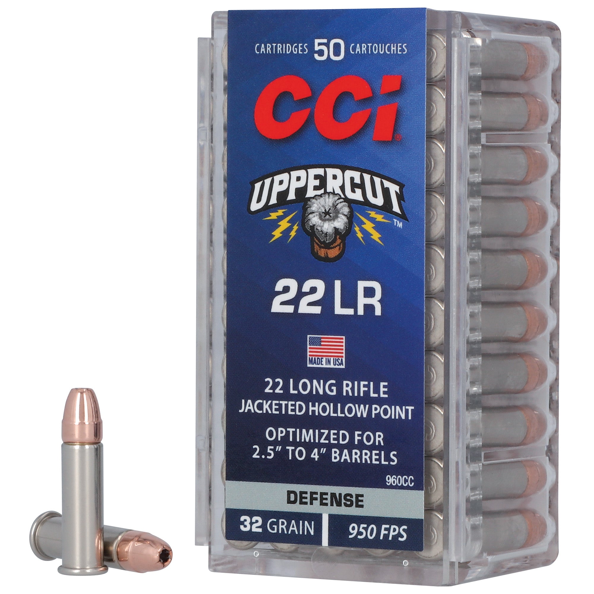 CCI Ammunition Uppercut 22 Long Rifle 32 Grain Hollow Point (50 Rounds per Box)