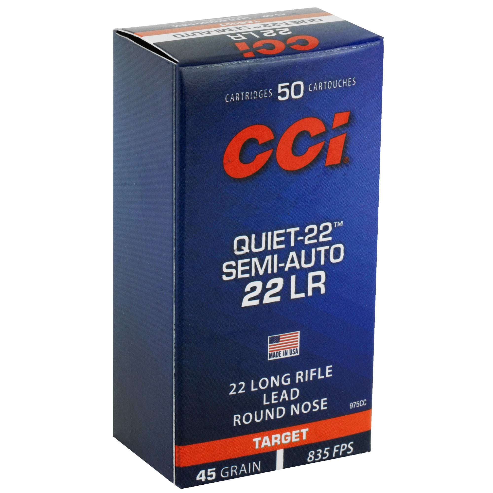 CCI Ammunition Quiet-22 45-Grain Lead Round Nose .22 LR Semi-Auto Ammo (50 Rounds)
