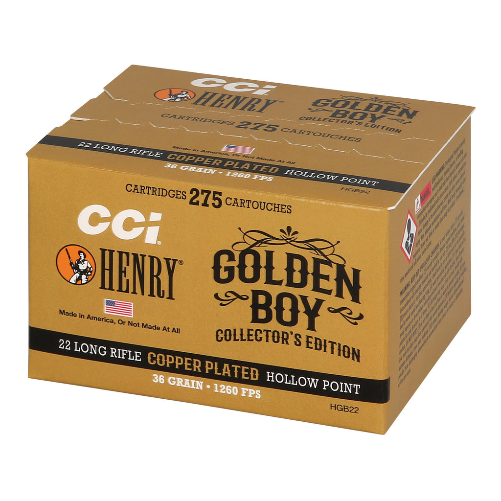 CCI Ammunition Henry Golden Bullet Edition .22 LR 36-Grain Copper Hollow Point - 275 Rounds