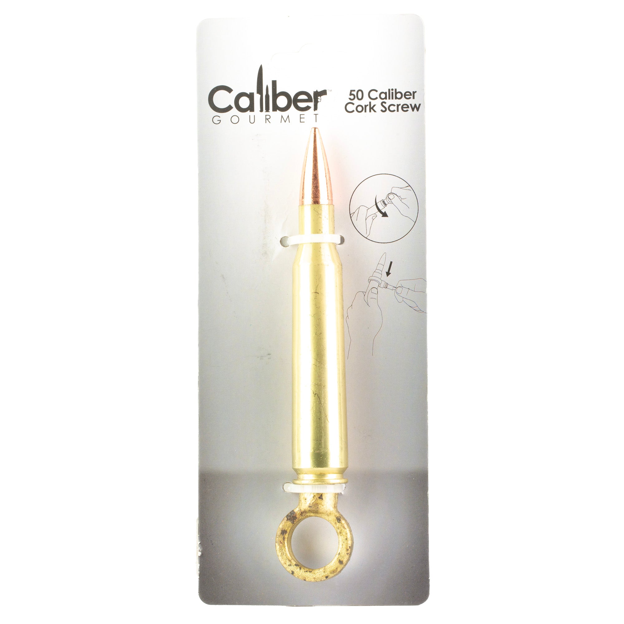 Caliber Gourmet CBG-1003 50 Caliber Bullet Corkscrew in Gold