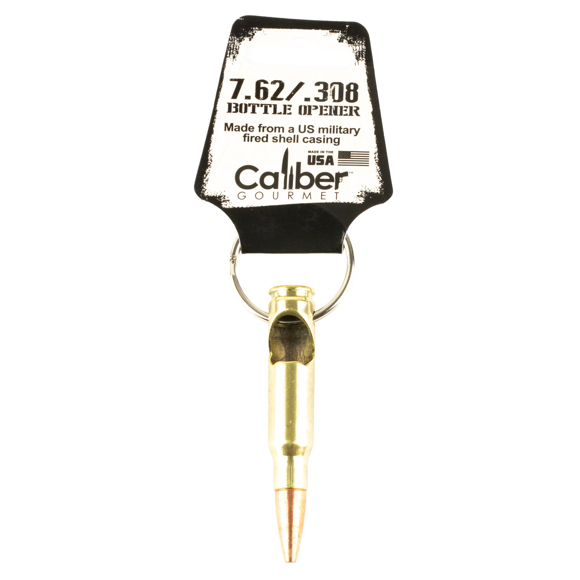 Caliber Gourmet CBG-1017 Gold 308 Bullet Shell Casings Keychain Display - Set of 24