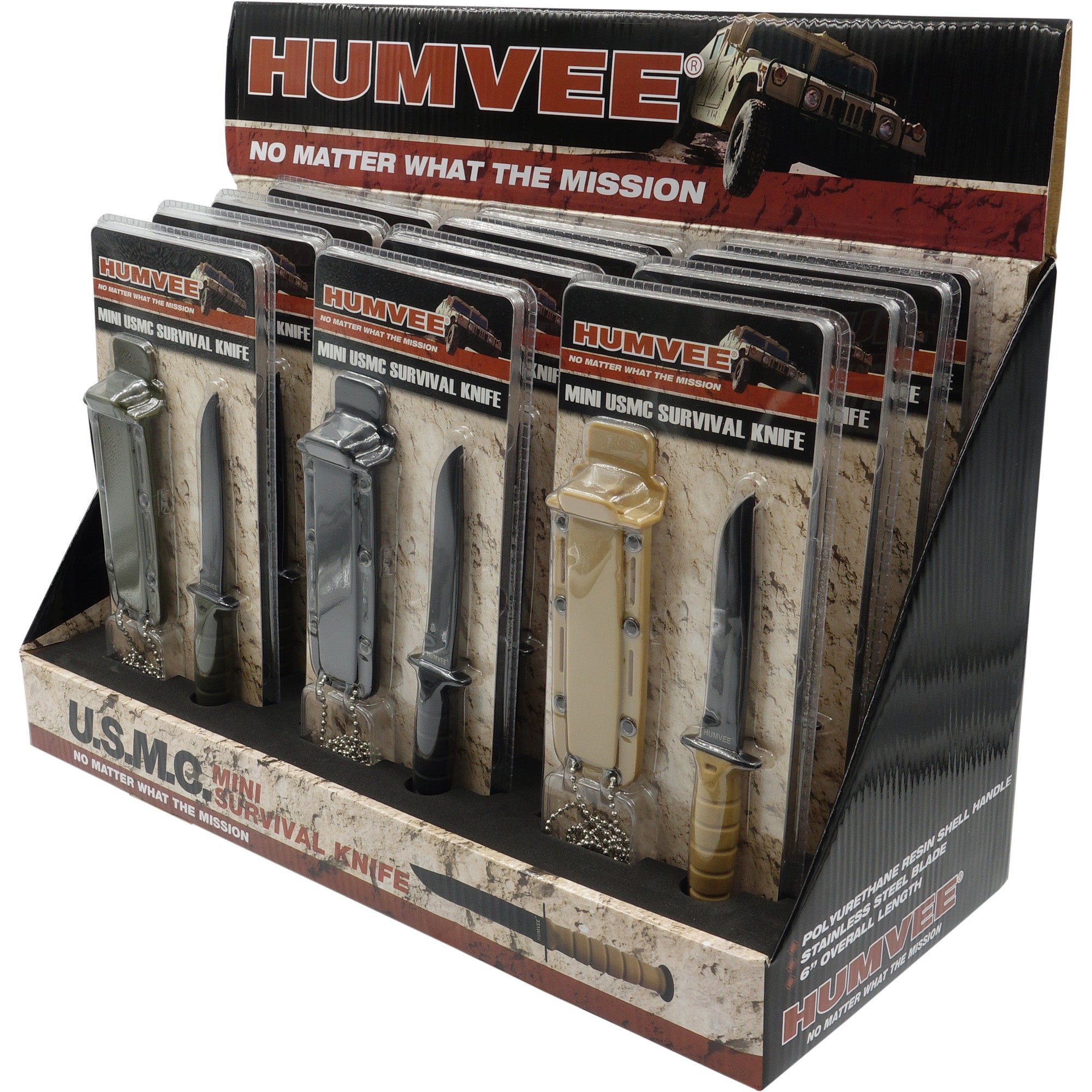 Caliber Gourmet Humvee Knife Display - Multi-Color, 12-Piece Set