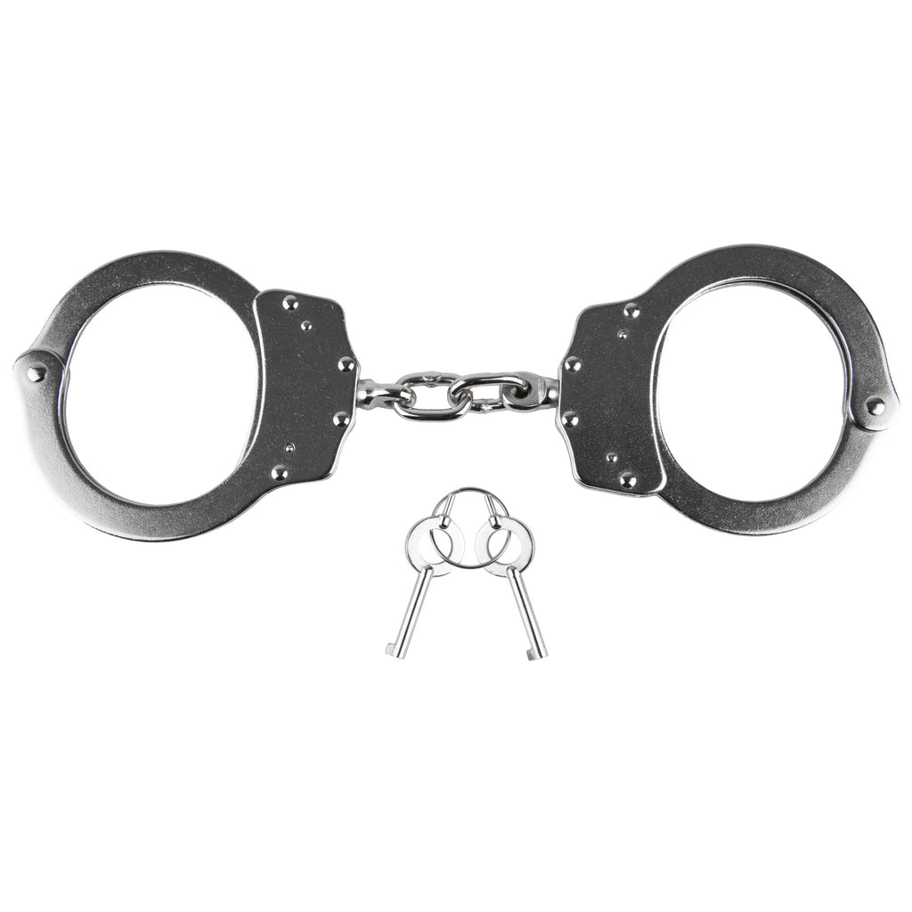 Caliber Gourmet Uzi Handcuffs - High Tensile Stainless Steel Silver Handcuffs with Double Locking Mechanism and 20 Locking Positions