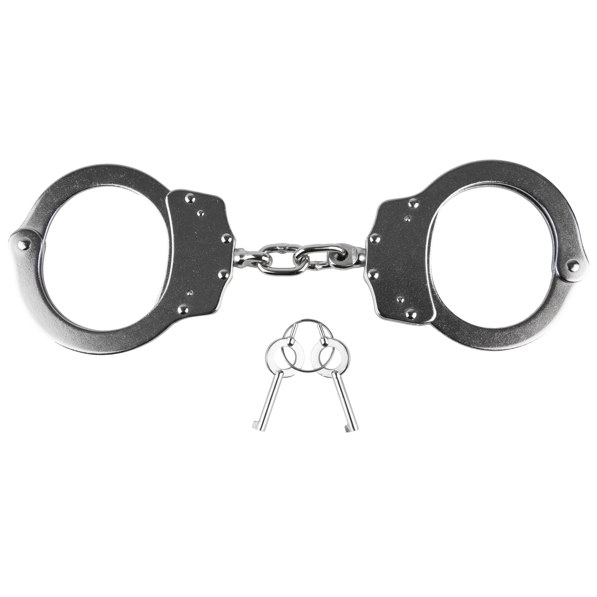 Caliber Gourmet Uzi Handcuffs - High Tensile Stainless Steel Silver Handcuffs with Double Locking Mechanism and 20 Locking Positions