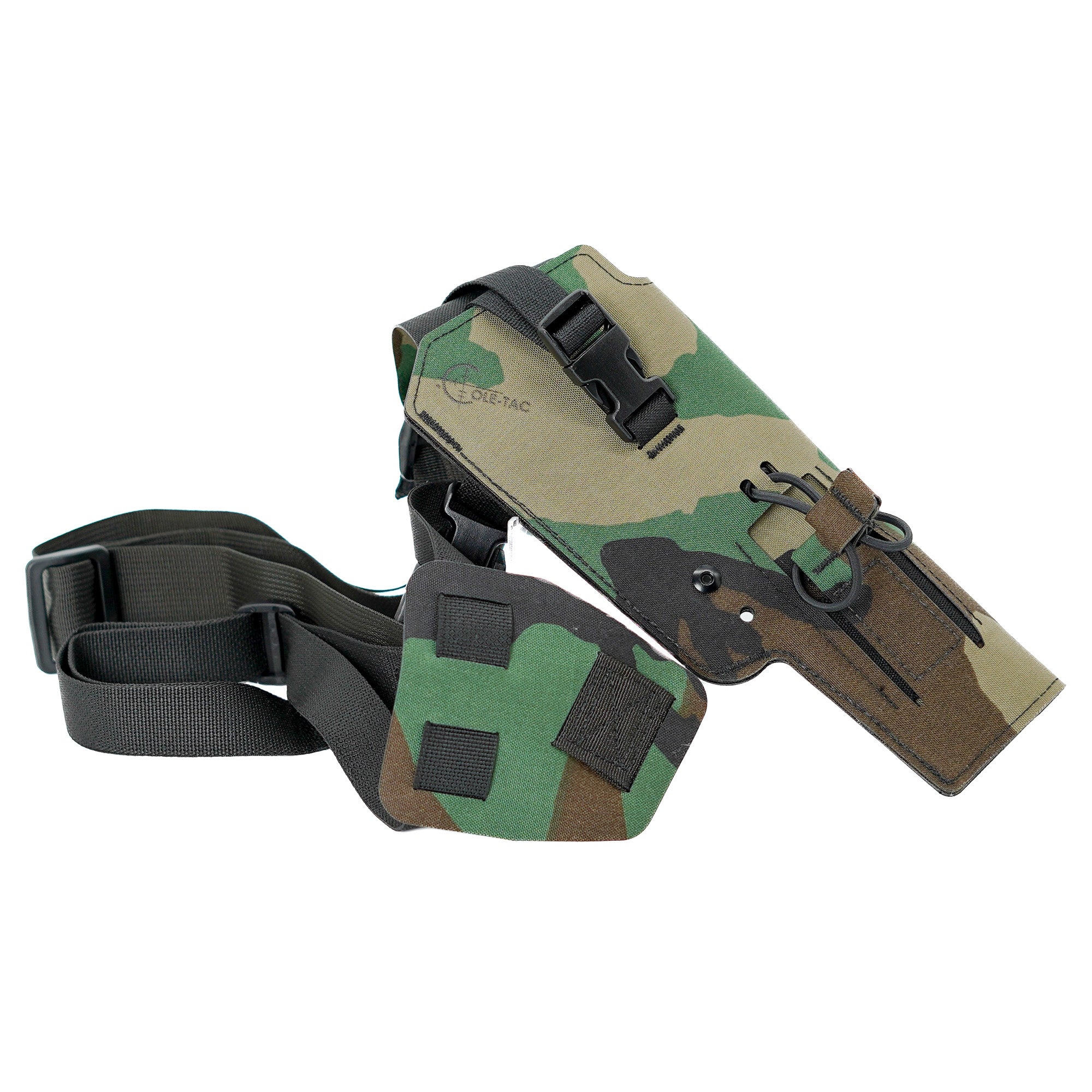 Cole-TAC Varmint Wrangler Suppressed .22 Holster with Adjustable Chest Harness in M81 Woodland