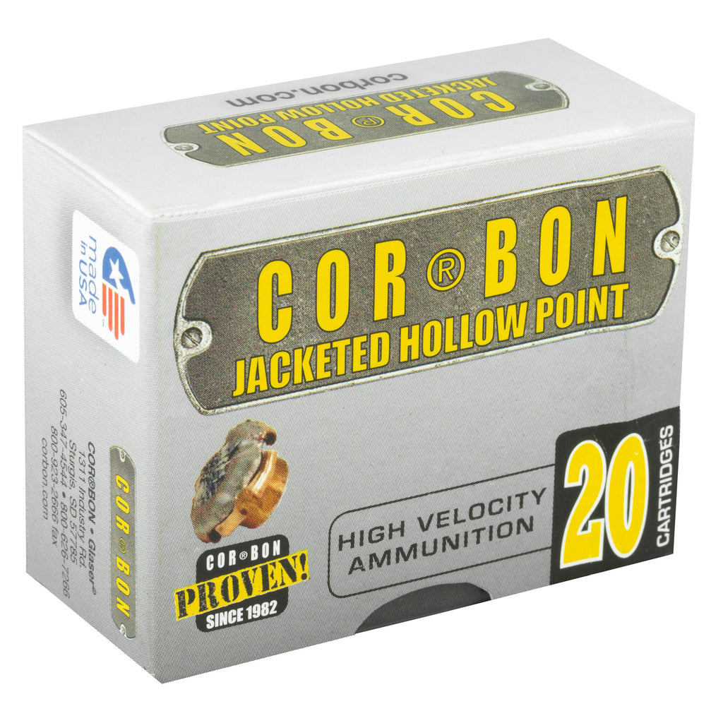 Corbon Ammo 9115 9mm +P 115 Grain Jacketed Hollow Point Ammunition, 20 Rounds per Box