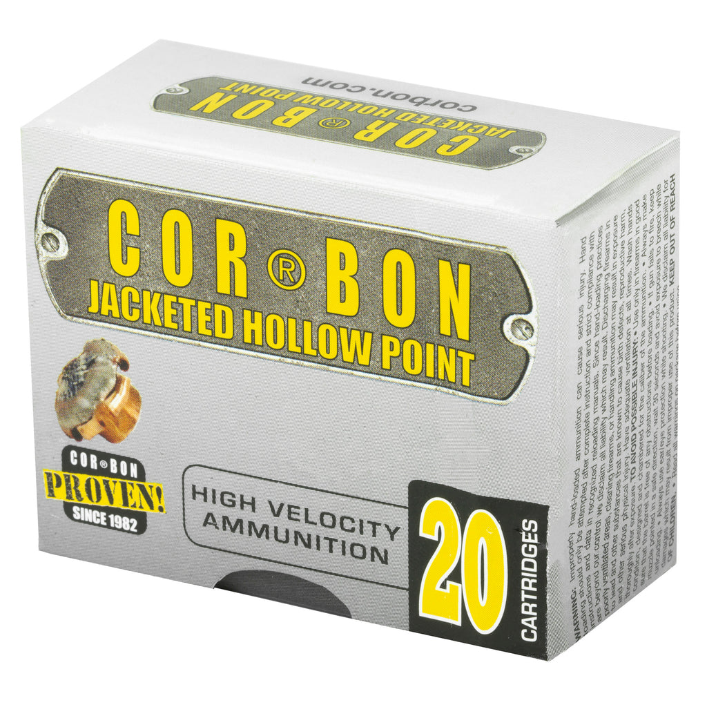 Corbon Ammo 9115 9mm +P 115 Grain Jacketed Hollow Point Ammunition, 20 Rounds per Box