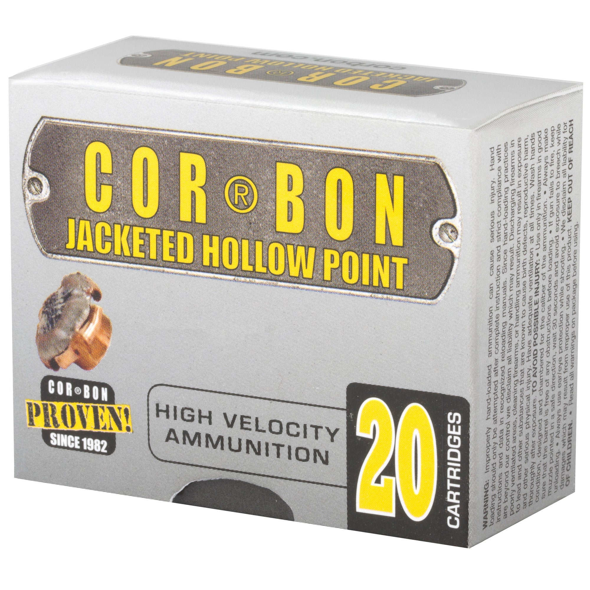 Corbon Ammo 9125 9mm +P 125 Grain Jacketed Hollow Point Ammunition - Self Defense