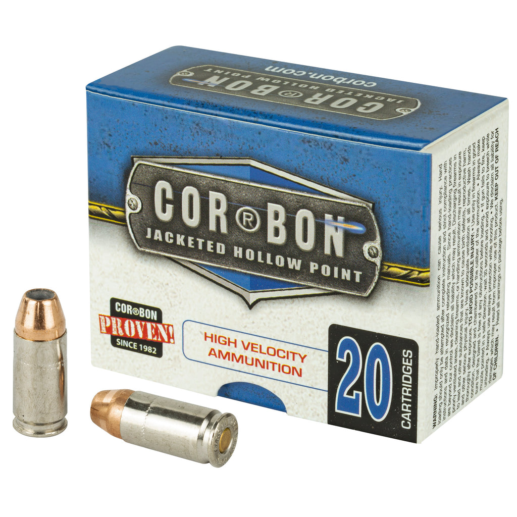 Corbon Ammo 9mm+P 90 Grain JHP Self Defense Ammunition - 20 Rounds Per Box